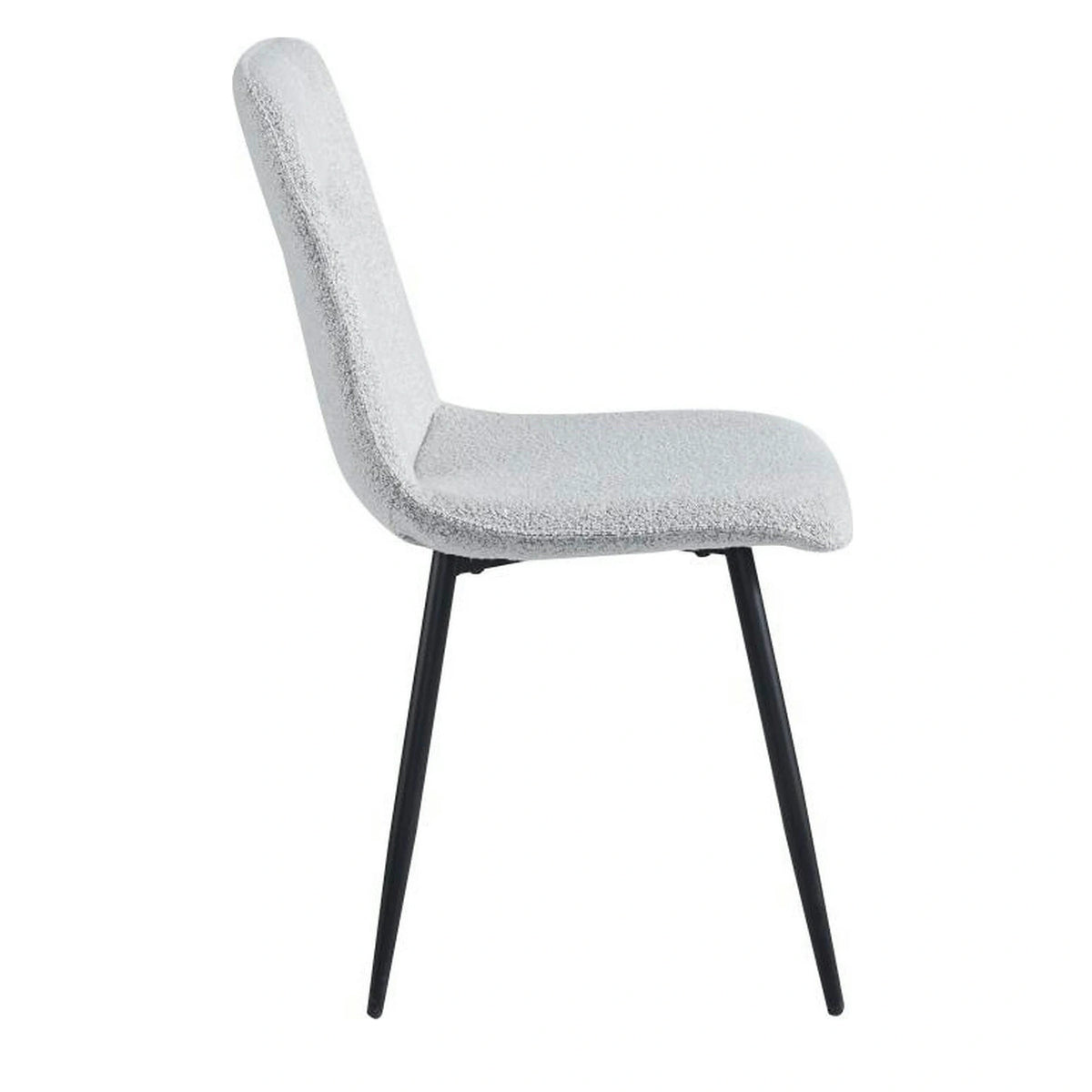 Scaun DOT, gri deschis/negru, stofa buclata/metal, 45x57x89 cm