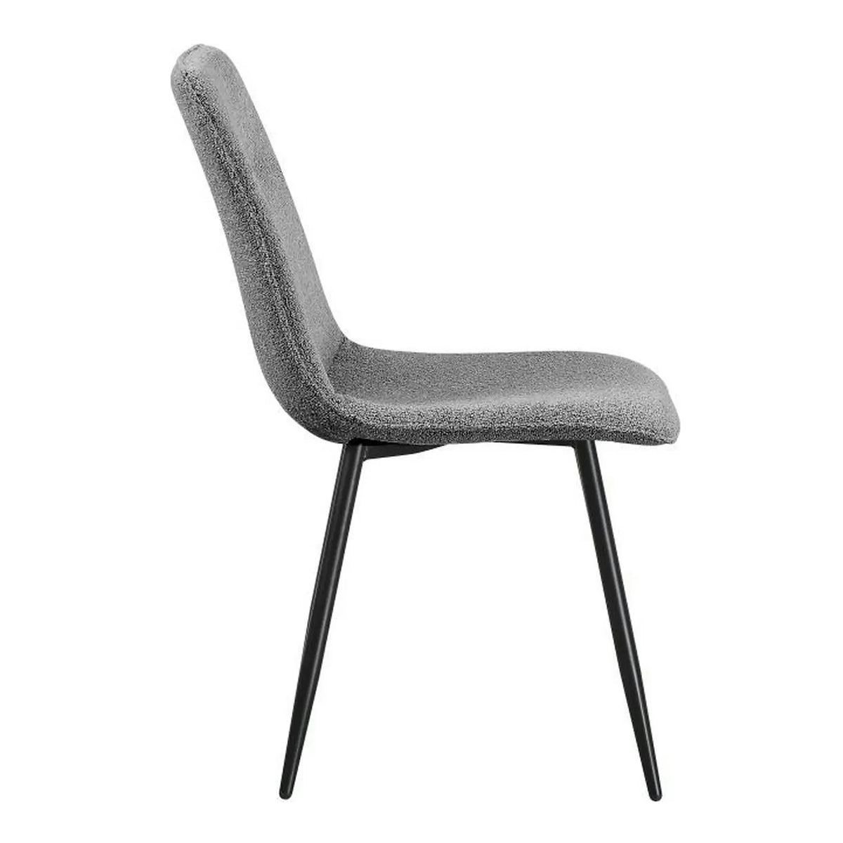 Scaun DOT, gri inchis/negru, stofa buclata/metal, 45x57x89 cm