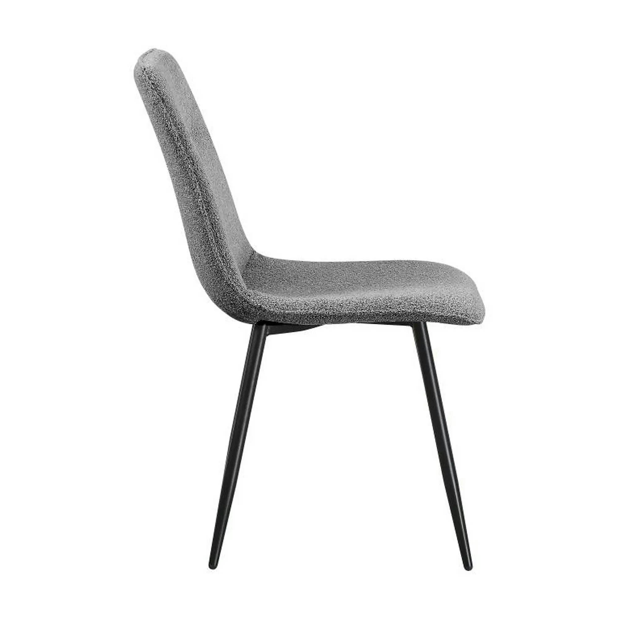 Scaun DOT, gri inchis/negru, stofa buclata/metal, 45x57x89 cm
