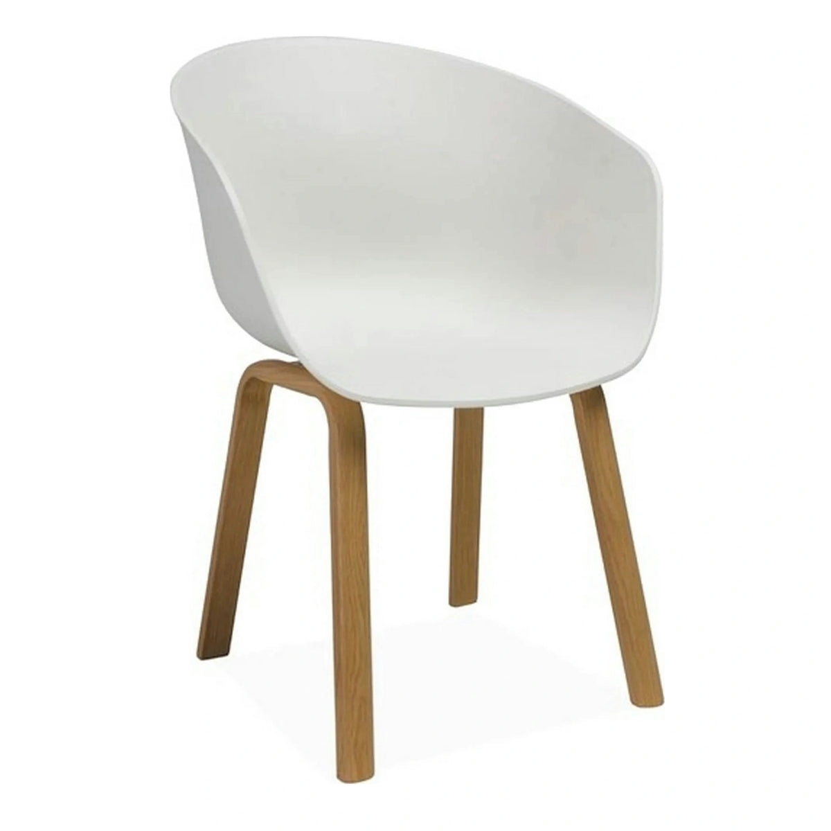 Scaun EGO, alb/stejar, plastic/metal, 56x42x80 cm