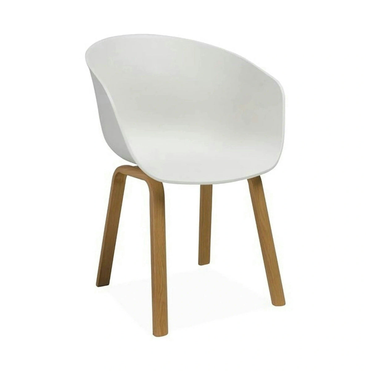 Scaun EGO, alb/stejar, plastic/metal, 56x42x80 cm