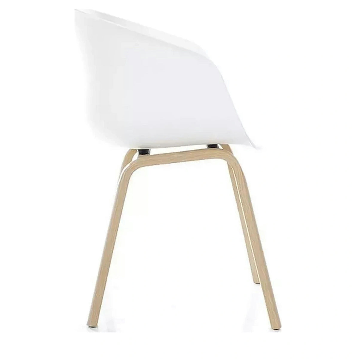 Scaun EGO, alb/stejar, plastic/metal, 56x42x80 cm
