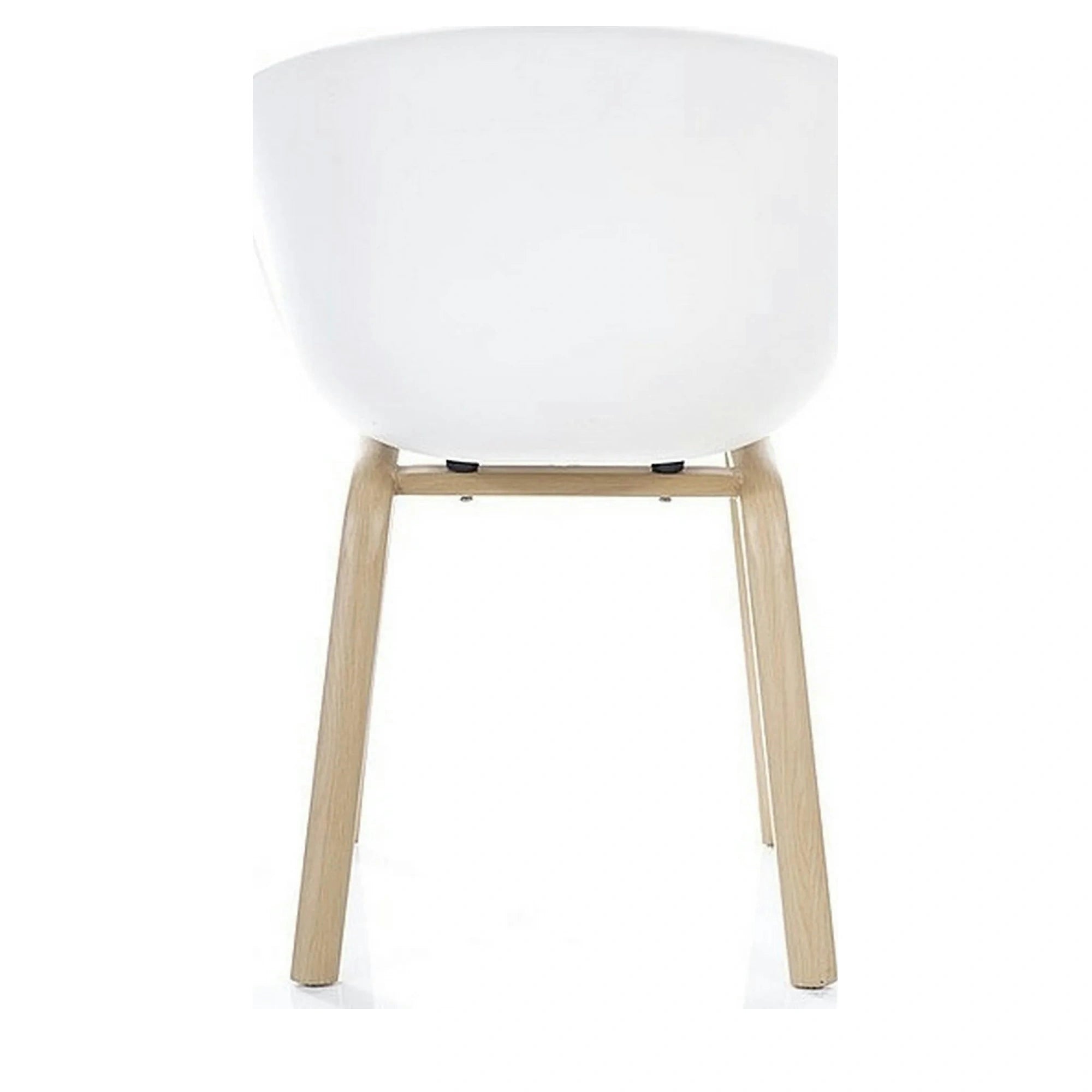 Scaun EGO, alb/stejar, plastic/metal, 56x42x80 cm