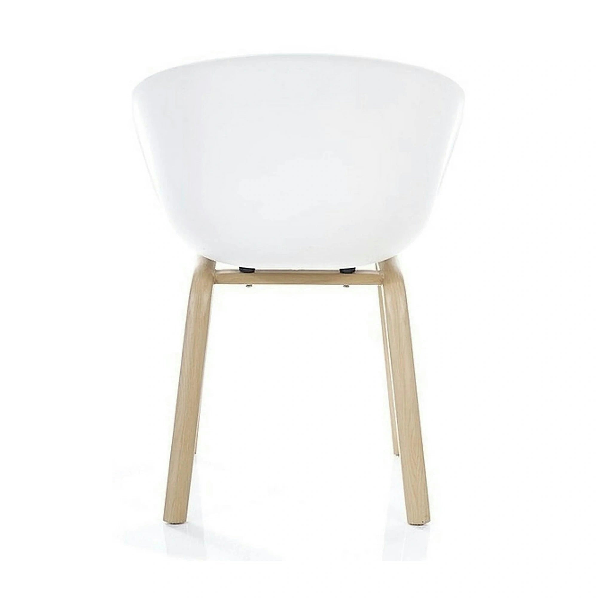 Scaun EGO, alb/stejar, plastic/metal, 56x42x80 cm