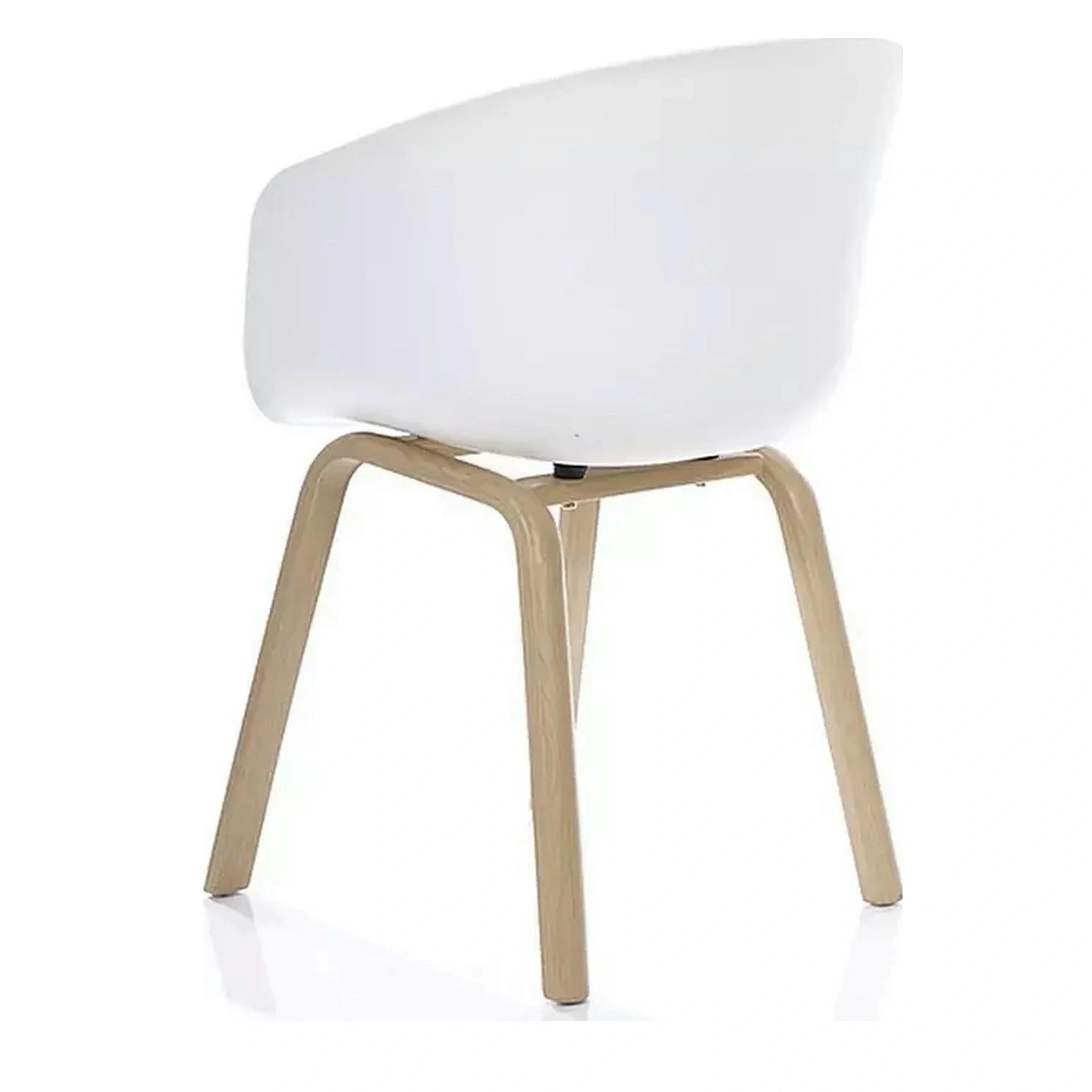 Scaun EGO, alb/stejar, plastic/metal, 56x42x80 cm