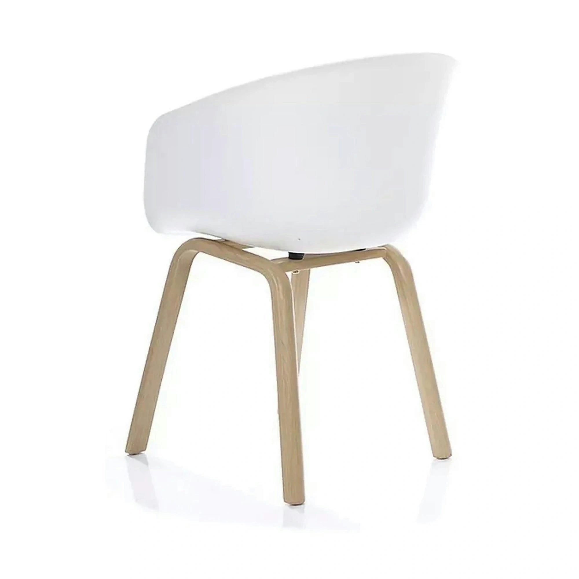 Scaun EGO, alb/stejar, plastic/metal, 56x42x80 cm