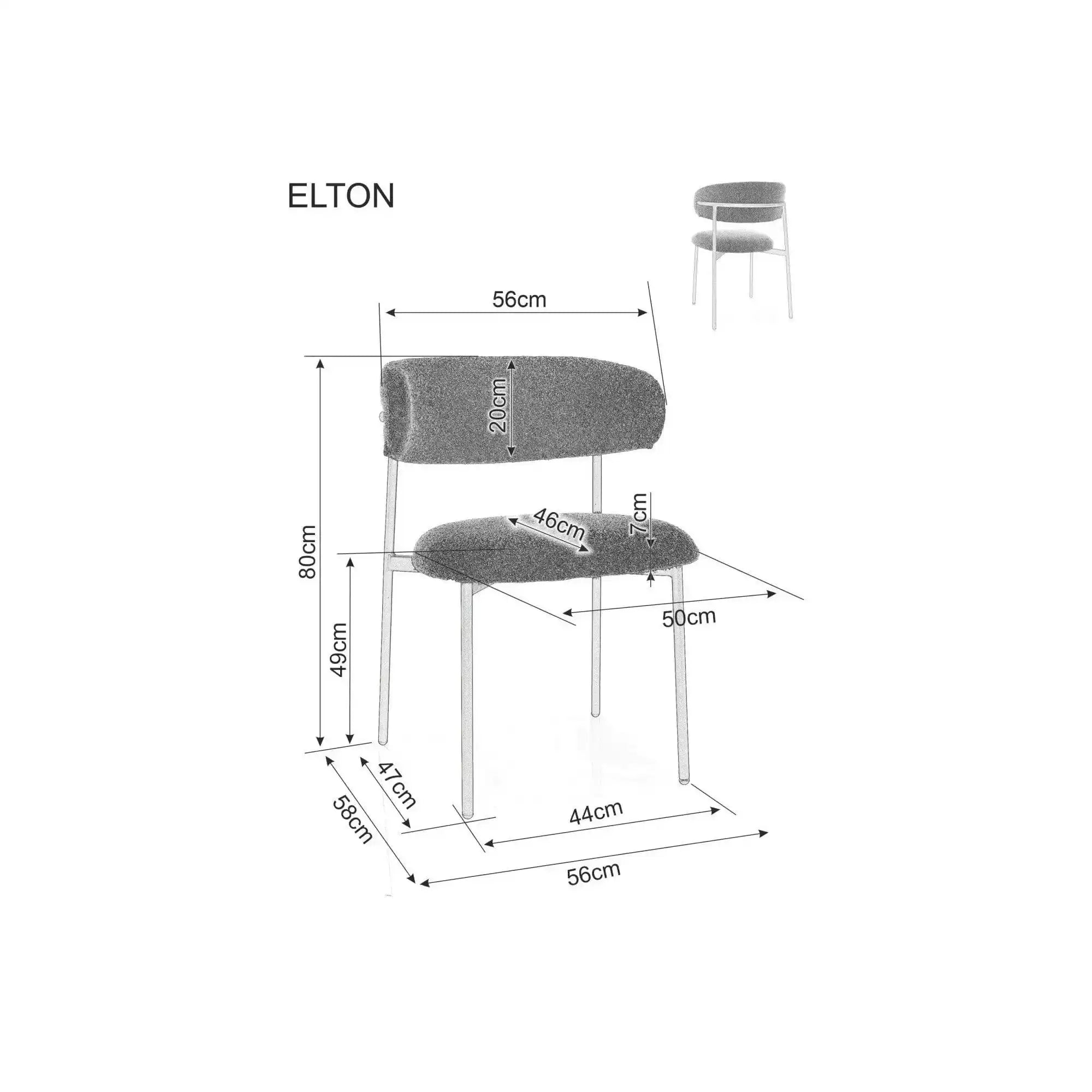 Scaun ELTON, bej inchis - Raven 30/auriu, stofa clasica/metal, 56x58x80 cm