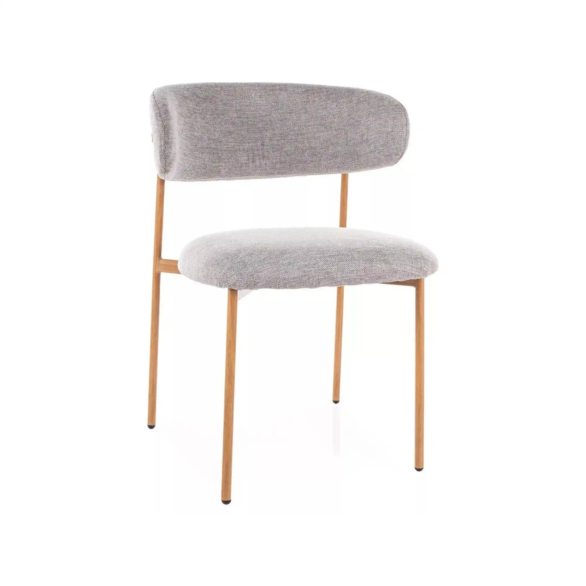 Scaun ELTON D, gri - Brego 07/stejar, stofa clasica/metal, 56x58x80 cm