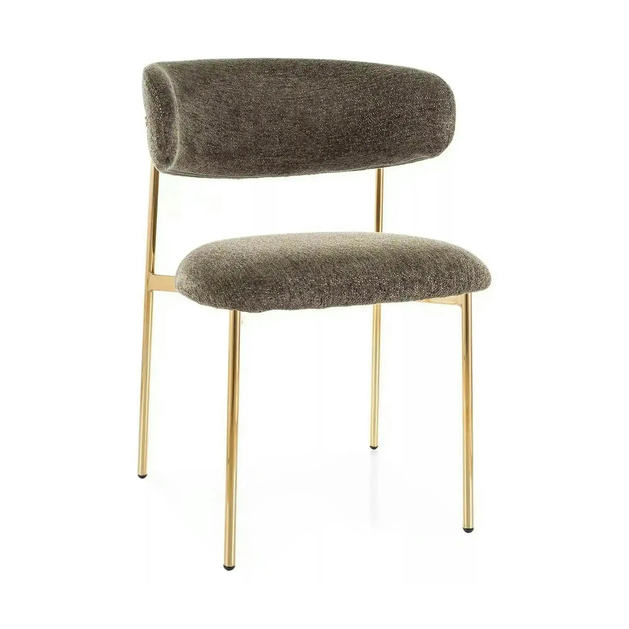 Scaun ELTON, verde olive - Raven 78/auriu, stofa clasica/metal, 56x58x80 cm