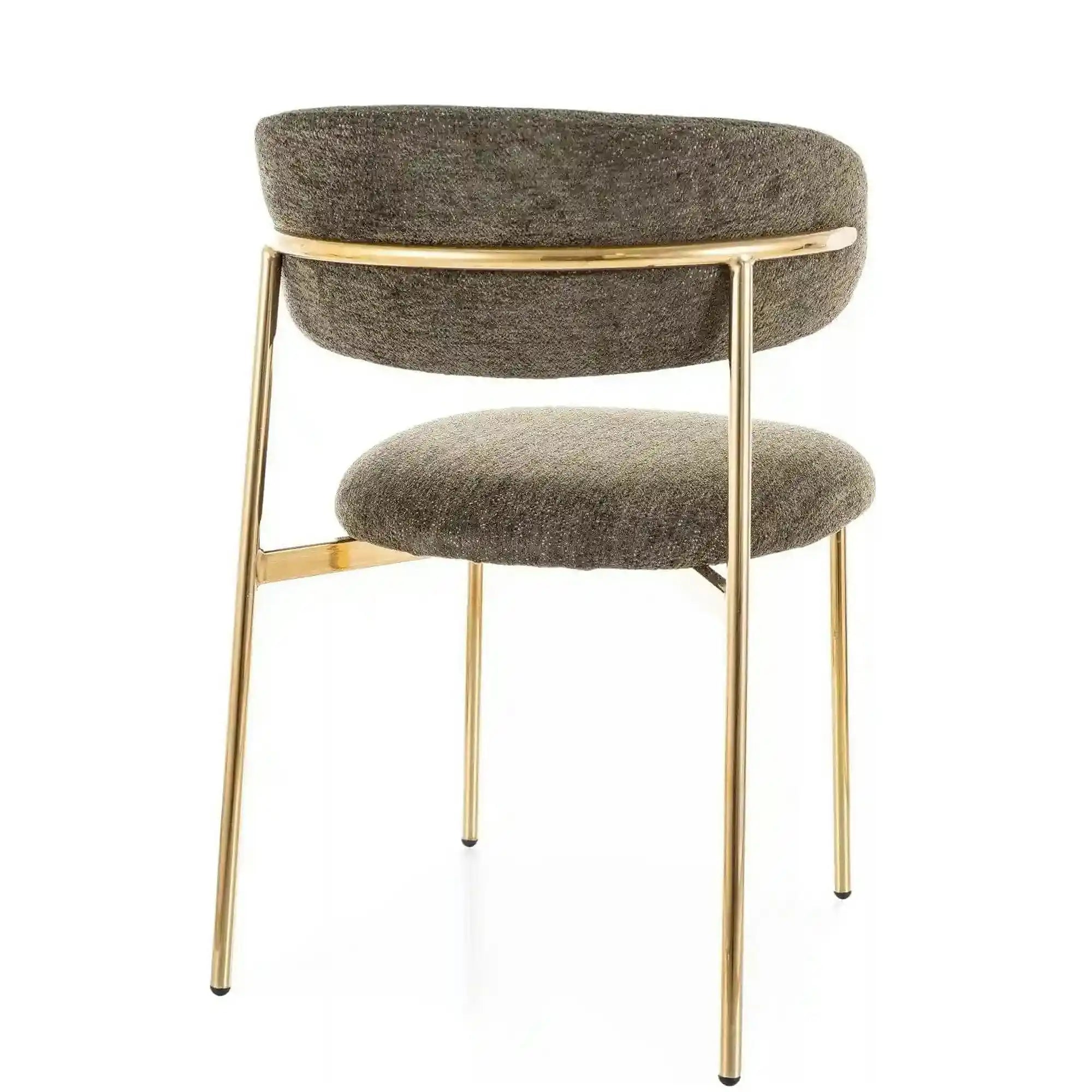 Scaun ELTON, verde olive - Raven 78/auriu, stofa clasica/metal, 56x58x80 cm