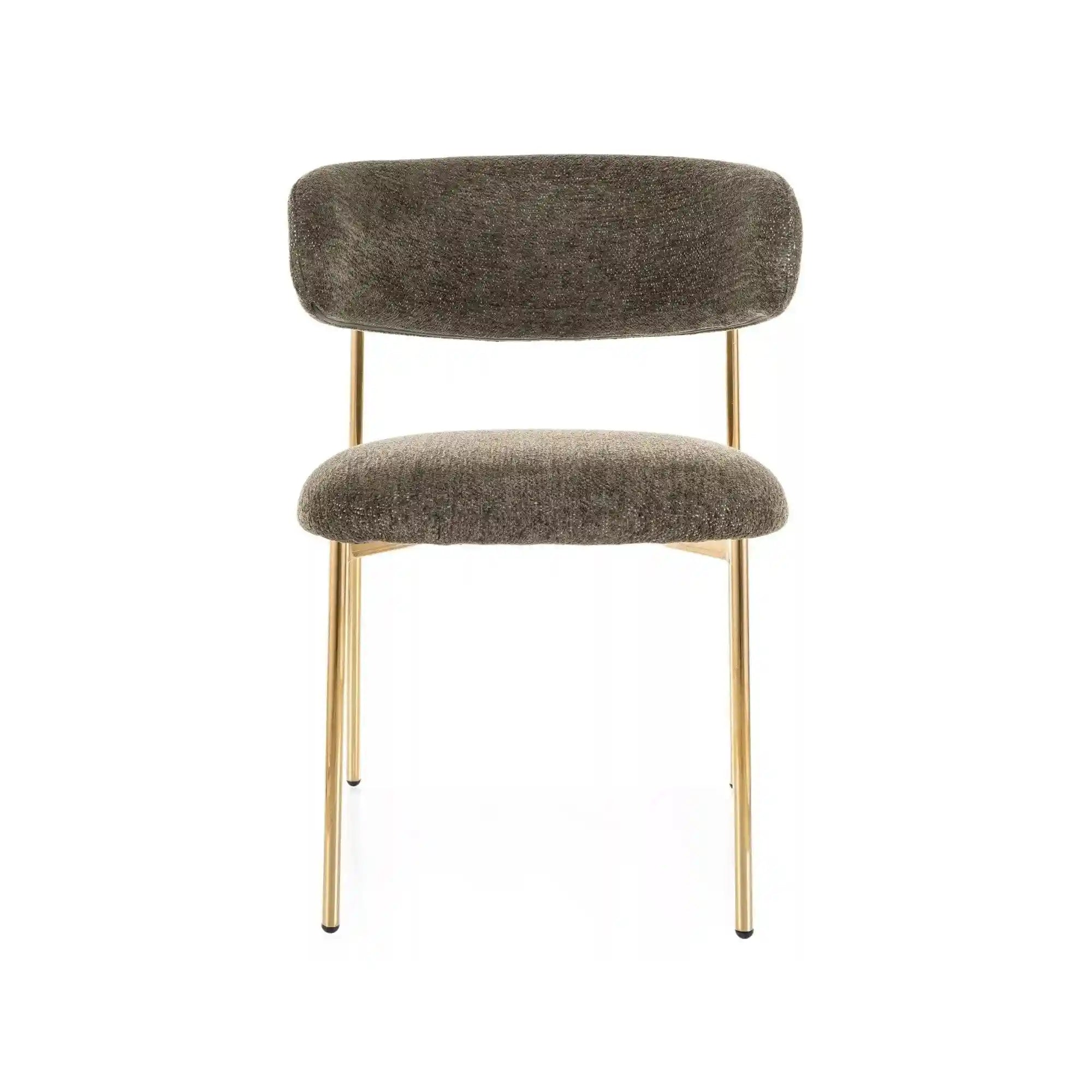Scaun ELTON, verde olive - Raven 78/auriu, stofa clasica/metal, 56x58x80 cm