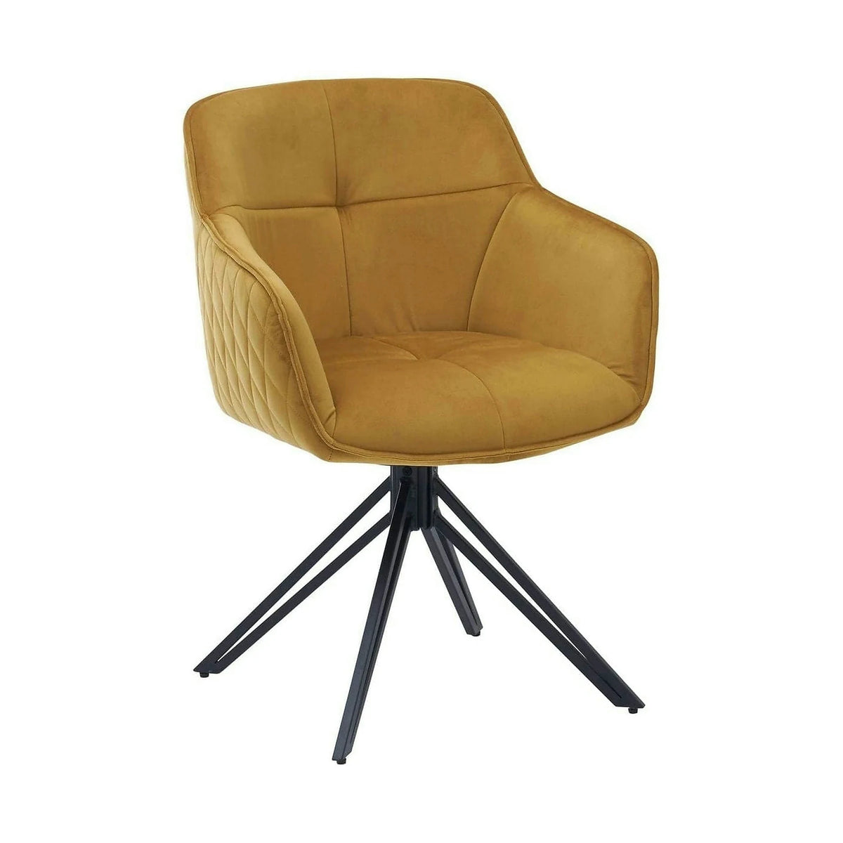 Scaun EMMA, galben/negru, stofa/metal, 59x62x82 cm