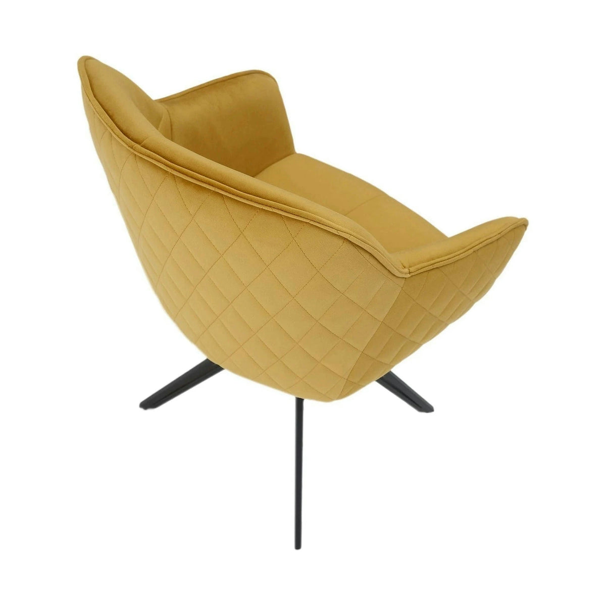 Scaun EMMA, galben/negru, stofa/metal, 59x62x82 cm
