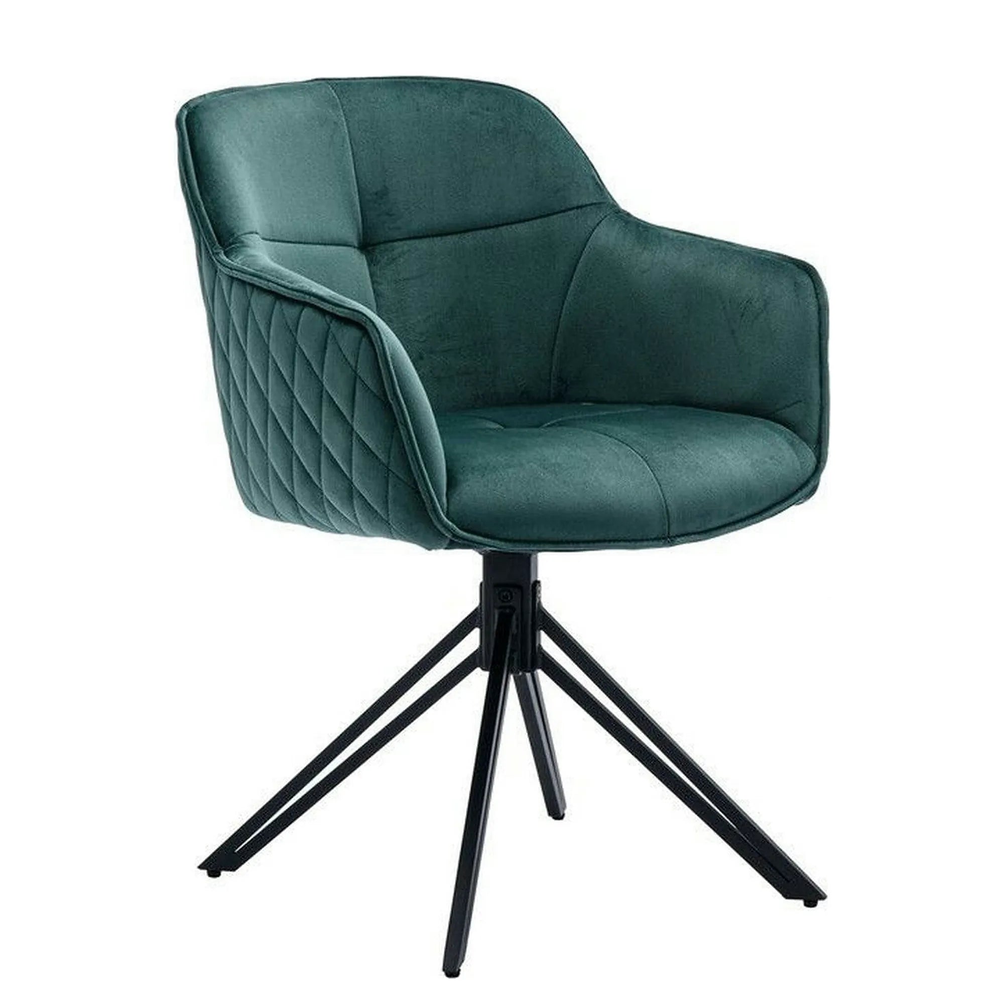 Scaun EMMA, stofa catifelata verde inchis - Bluvel 78, 59x62x82 cm