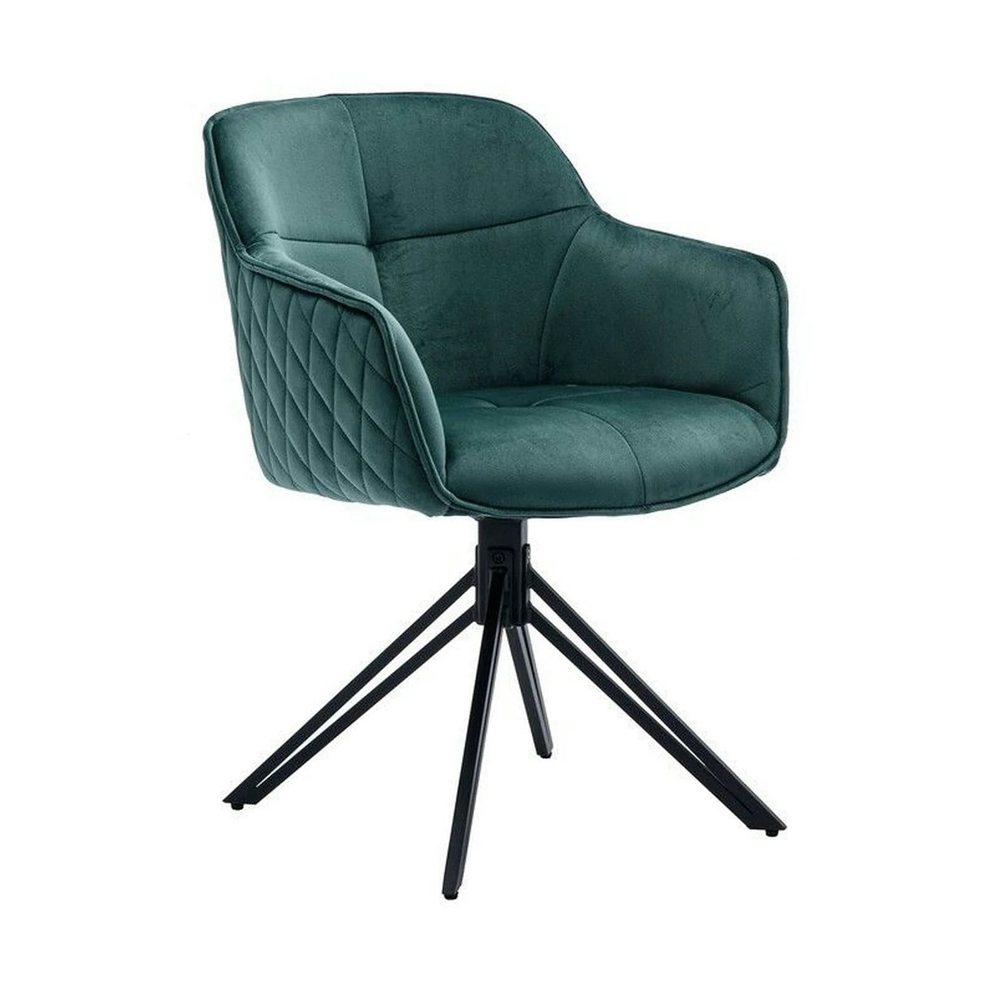 Scaun EMMA, stofa catifelata verde inchis - Bluvel 78, 59x62x82 cm