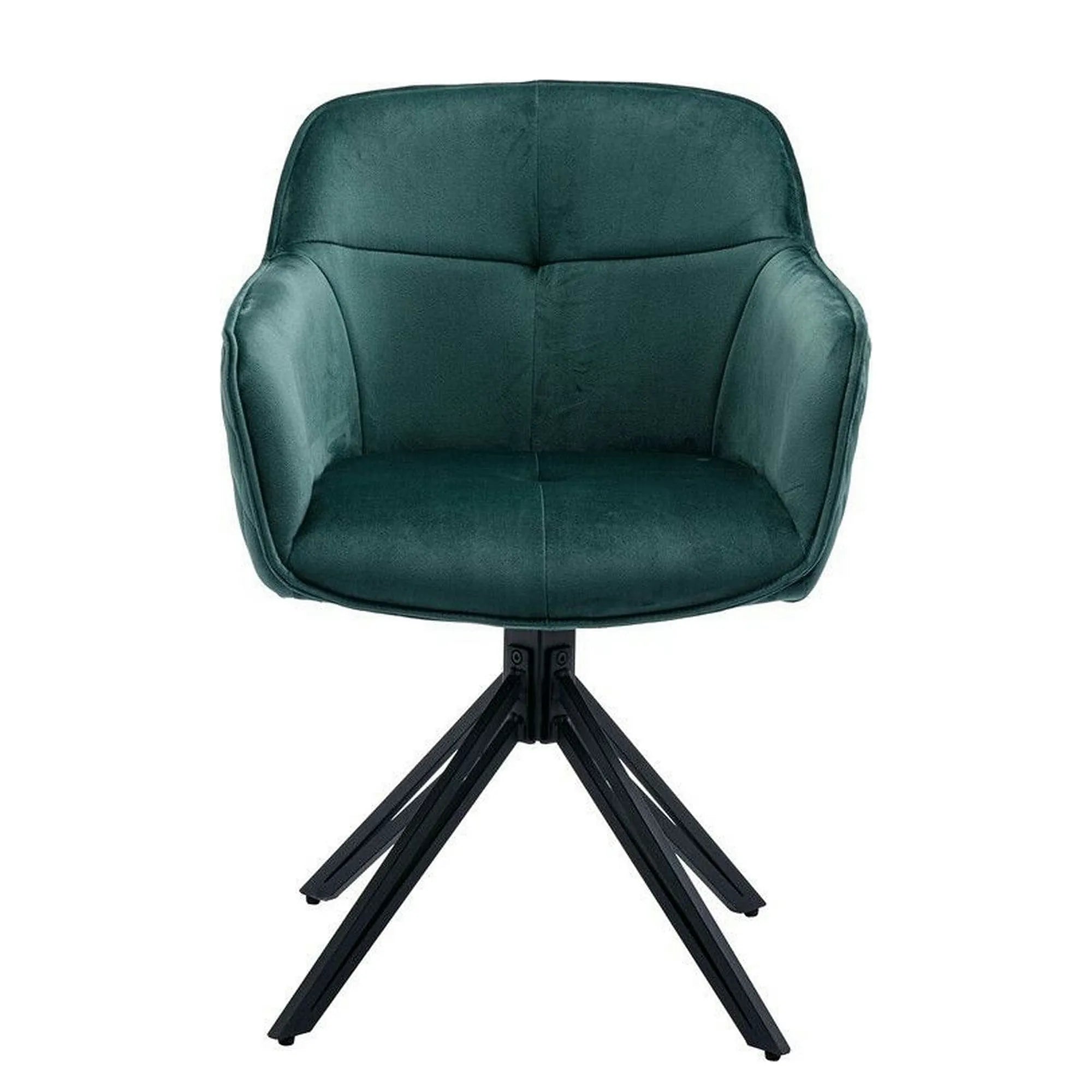 Scaun EMMA, stofa catifelata verde inchis - Bluvel 78, 59x62x82 cm