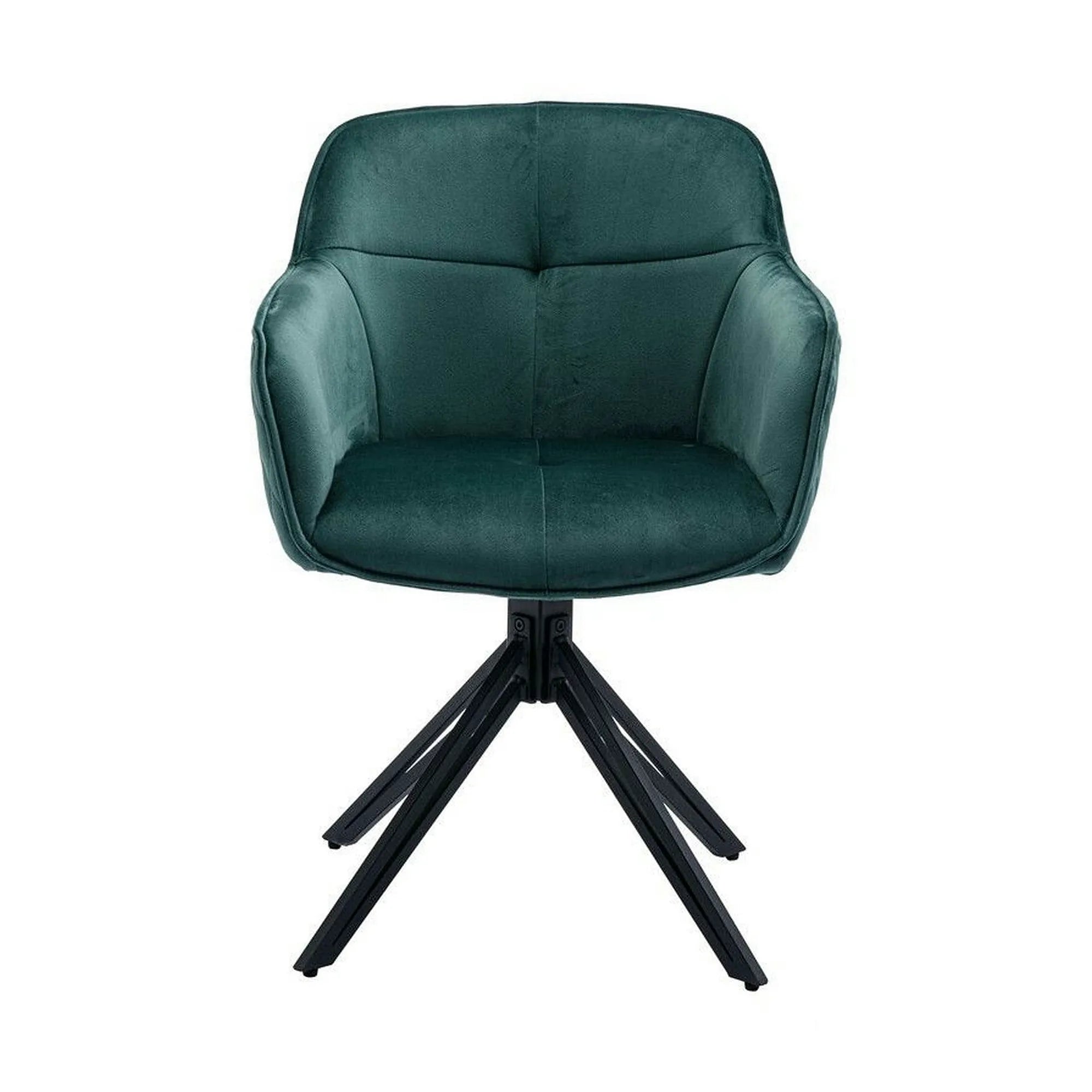 Scaun EMMA, stofa catifelata verde inchis - Bluvel 78, 59x62x82 cm