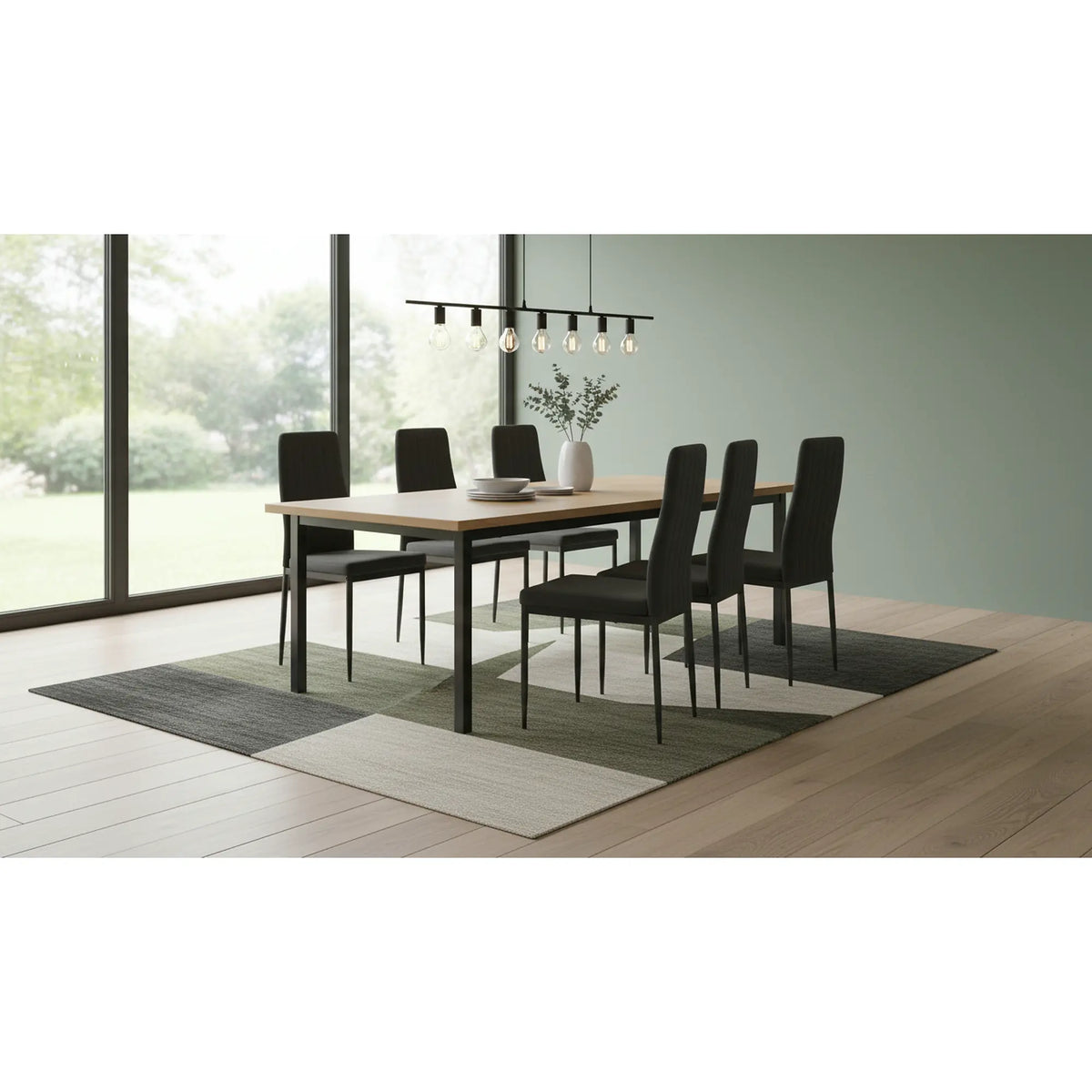 Scaun ENRA, gri inchis/negru, textil/metal, 41x46x98 cm