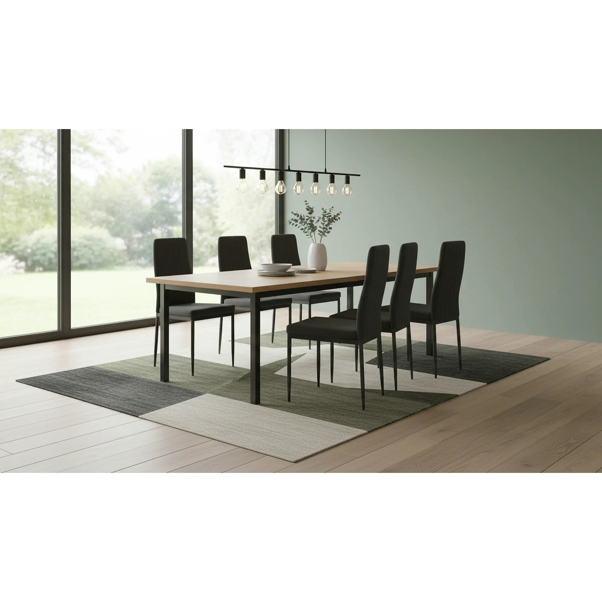Scaun ENRA, gri inchis/negru, textil/metal, 41x46x98 cm