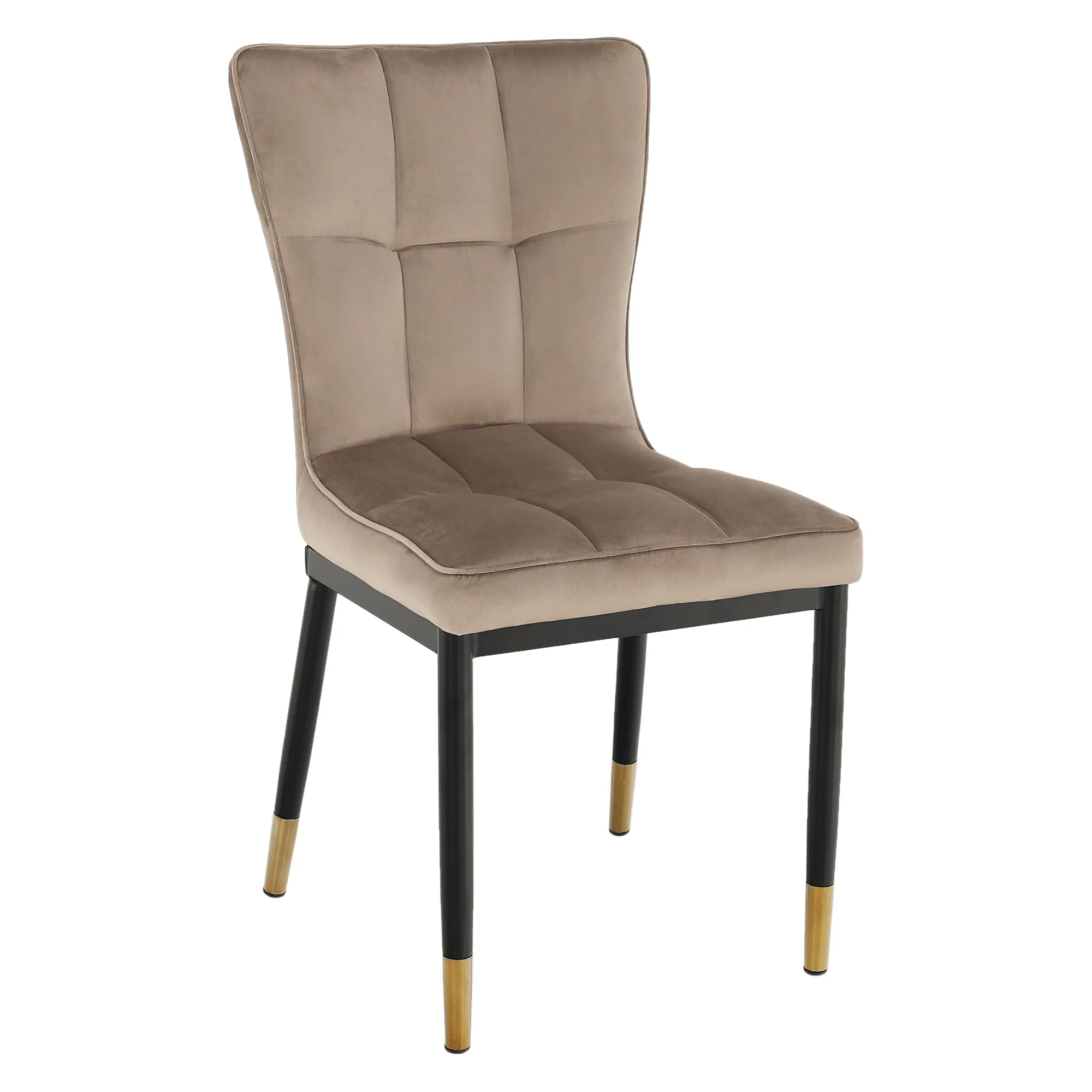 Scaun EPONA, bej/negru, stofa catifelata/metal, 47x45x89 cm