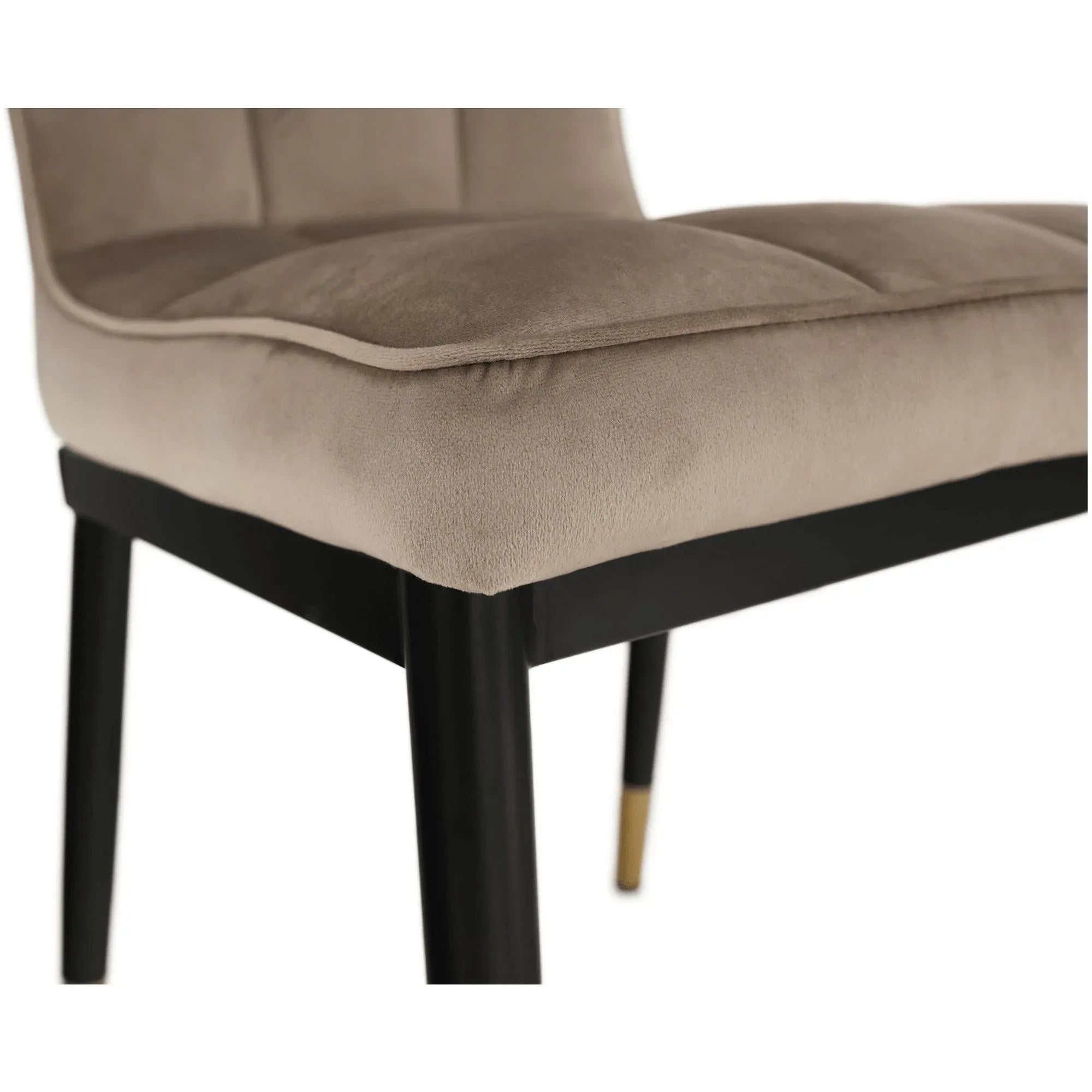 Scaun EPONA, bej/negru, stofa catifelata/metal, 47x45x89 cm