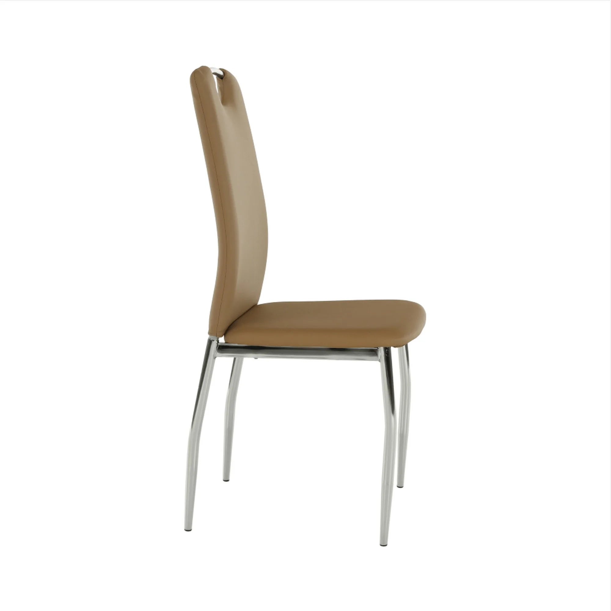 Scaun ERVINA, bej/crom, piele ecologica/metal, 42x43x99x47 cm