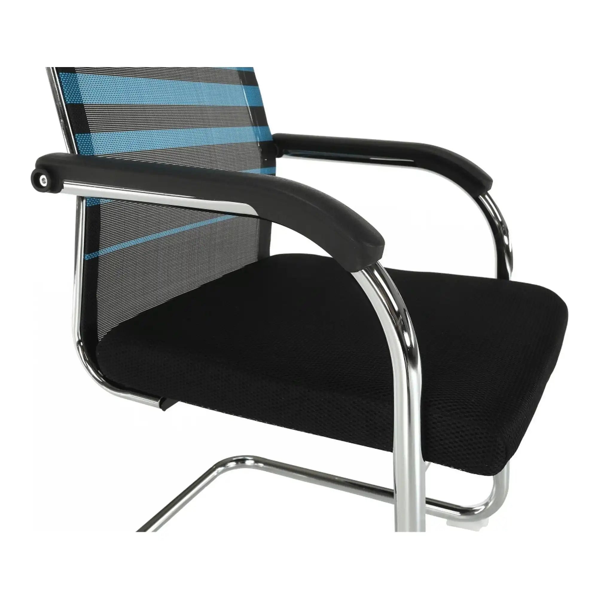 Scaun ESIN, albastru/negru, plasa/metal, 55x64x93 cm