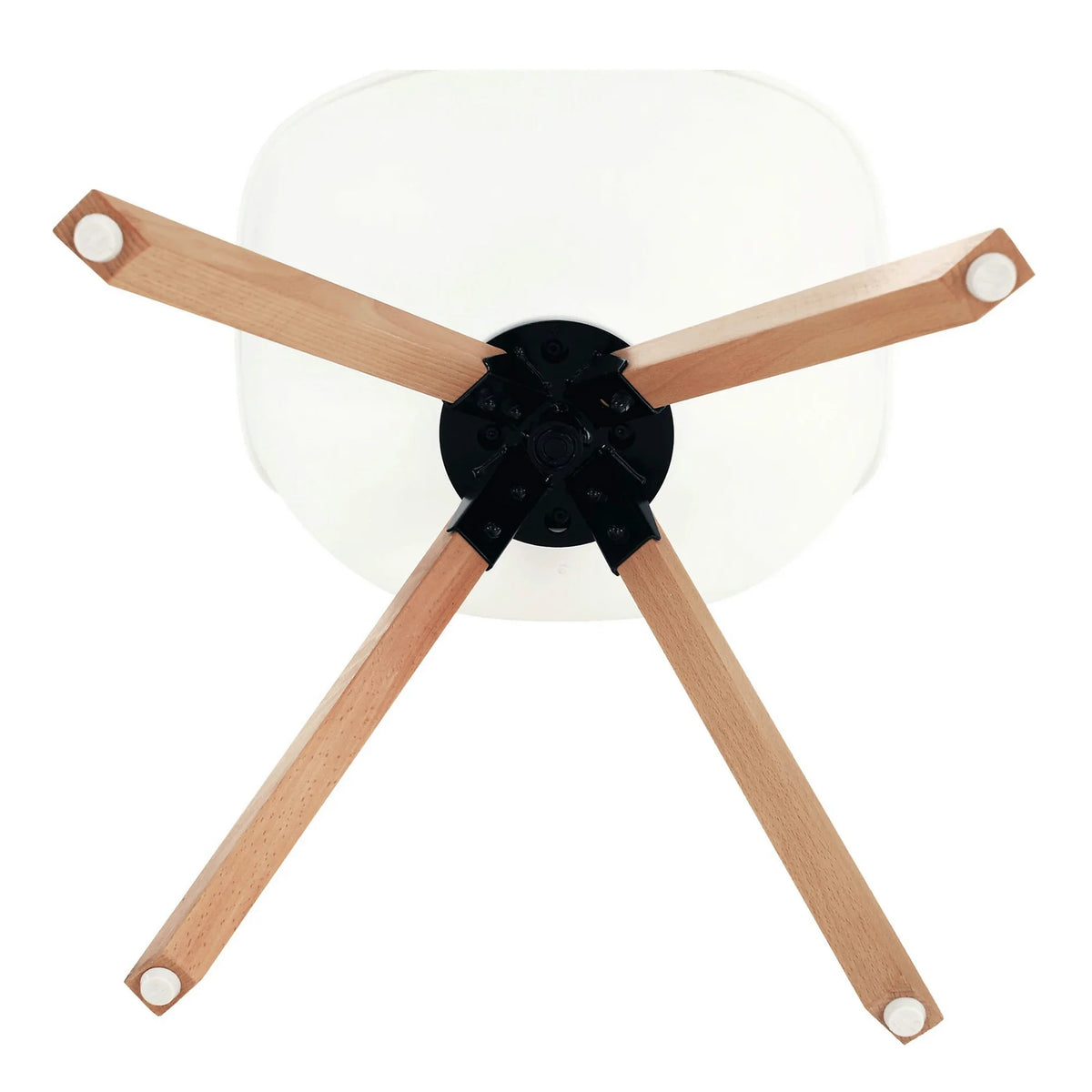 Scaun ETOSA, alb/fag, piele ecologica/plastic/lemn, 48x58x83 cm