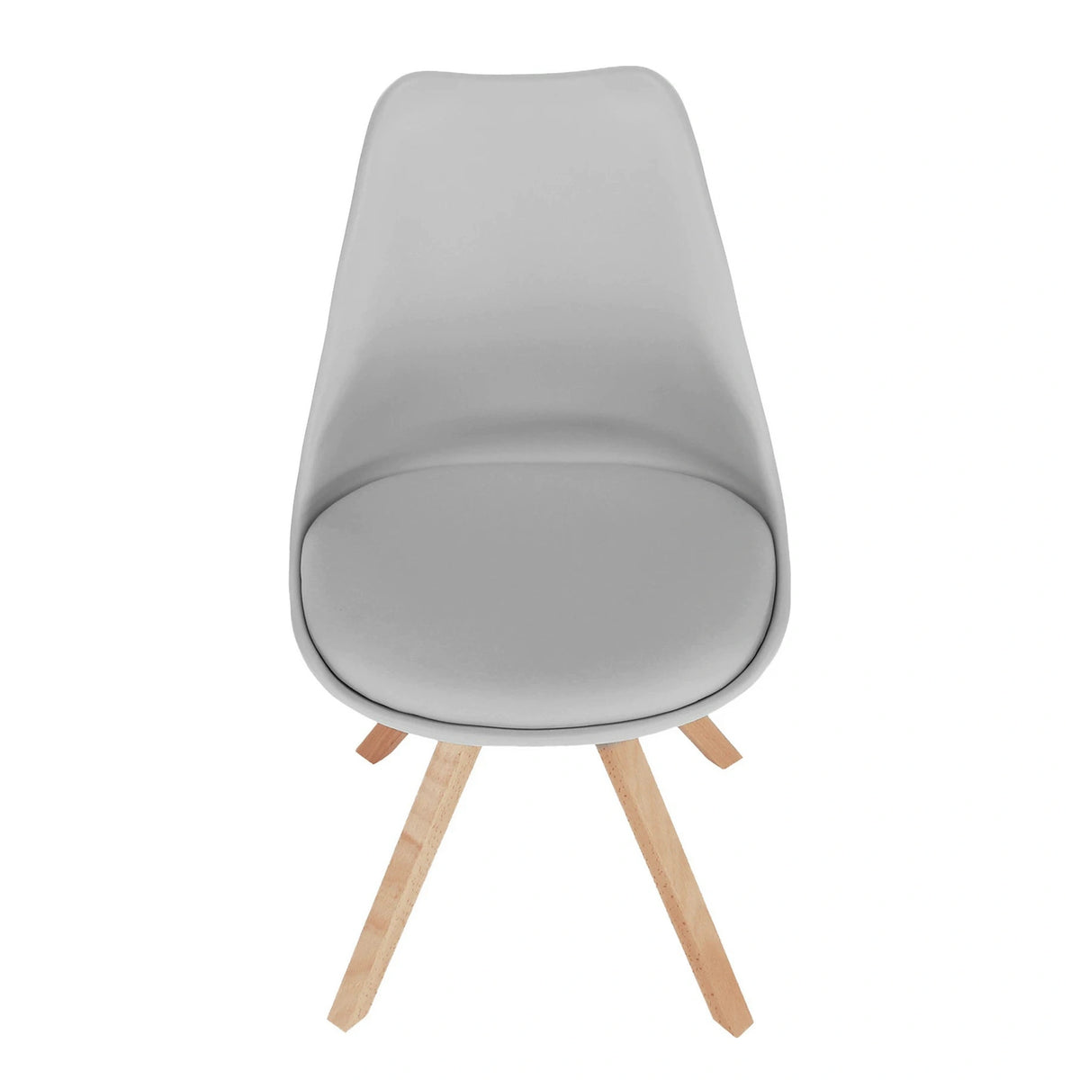 Scaun ETOSA, gri deschis/fag, piele ecologica/plastic/lemn, 48x58x83 cm