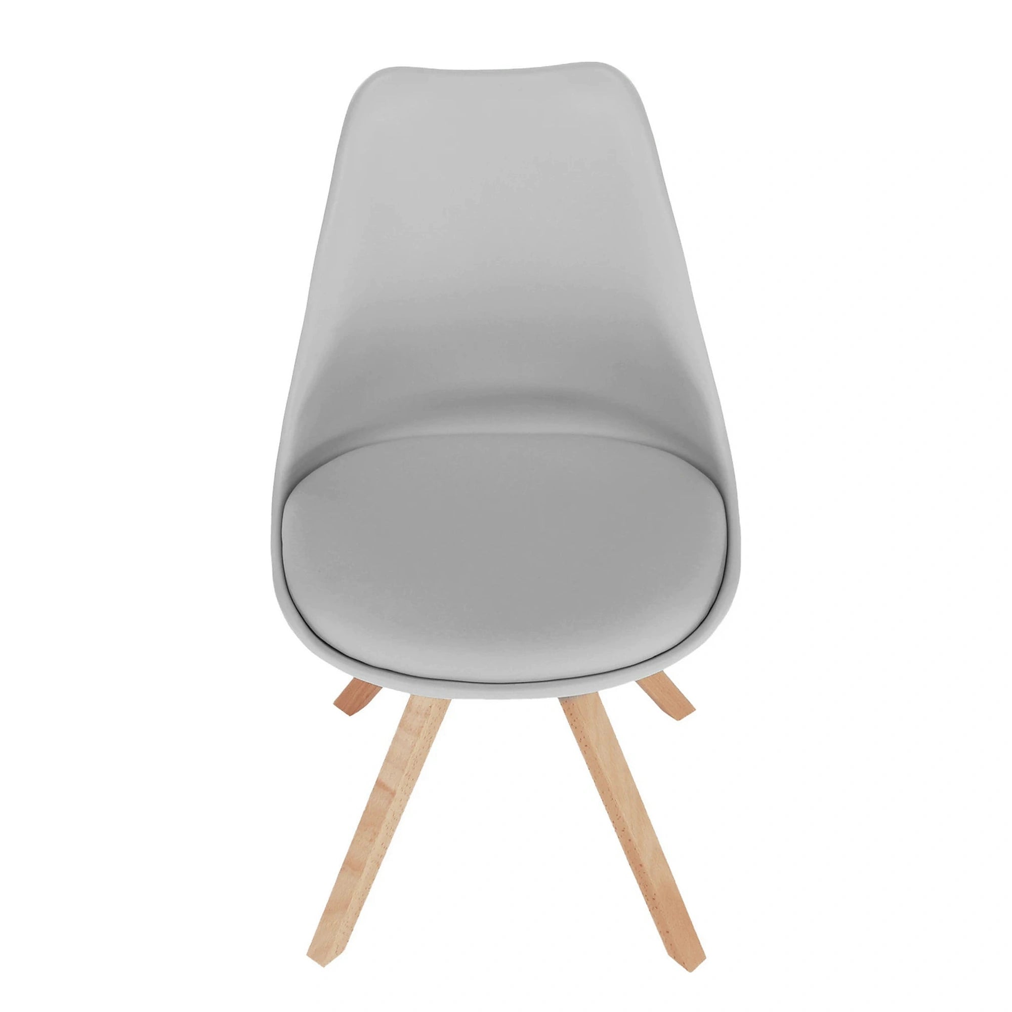 Scaun ETOSA, gri deschis/fag, piele ecologica/plastic/lemn, 48x58x83 cm