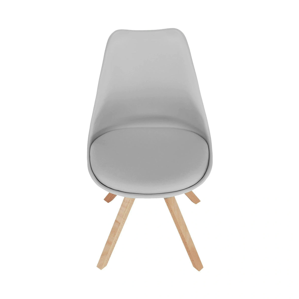 Scaun ETOSA, gri deschis/fag, piele ecologica/plastic/lemn, 48x58x83 cm