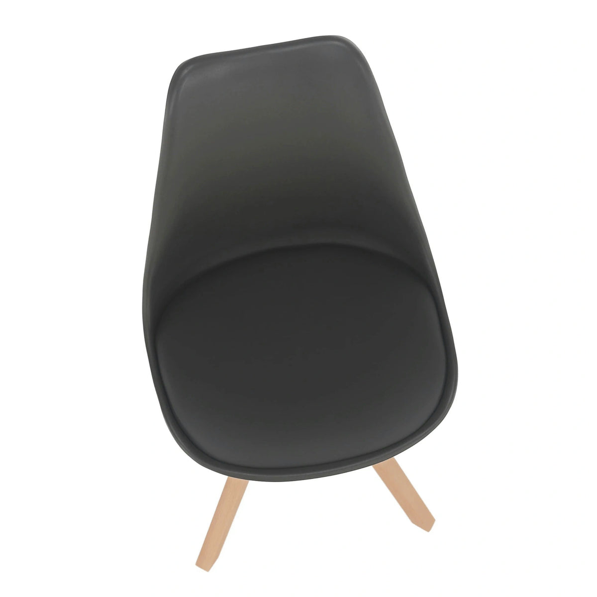 Scaun ETOSA, gri inchis/fag, piele ecologica/plastic/lemn, 48x58x83 cm