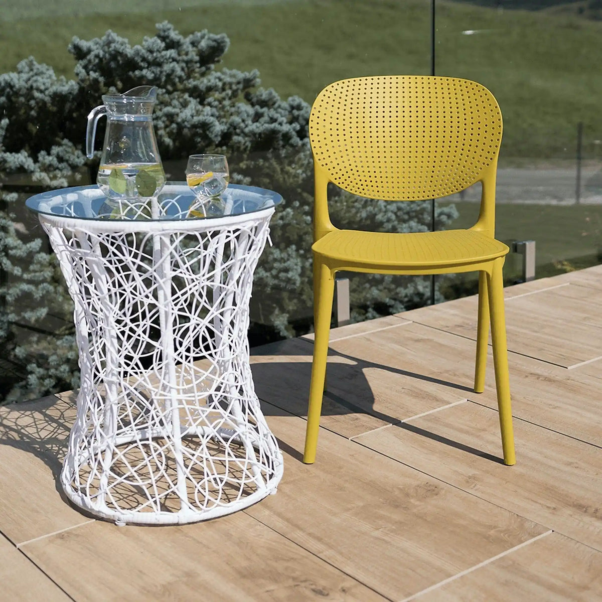 Scaun FEDRA NEW, galben, plastic, 46x53x81.5 cm