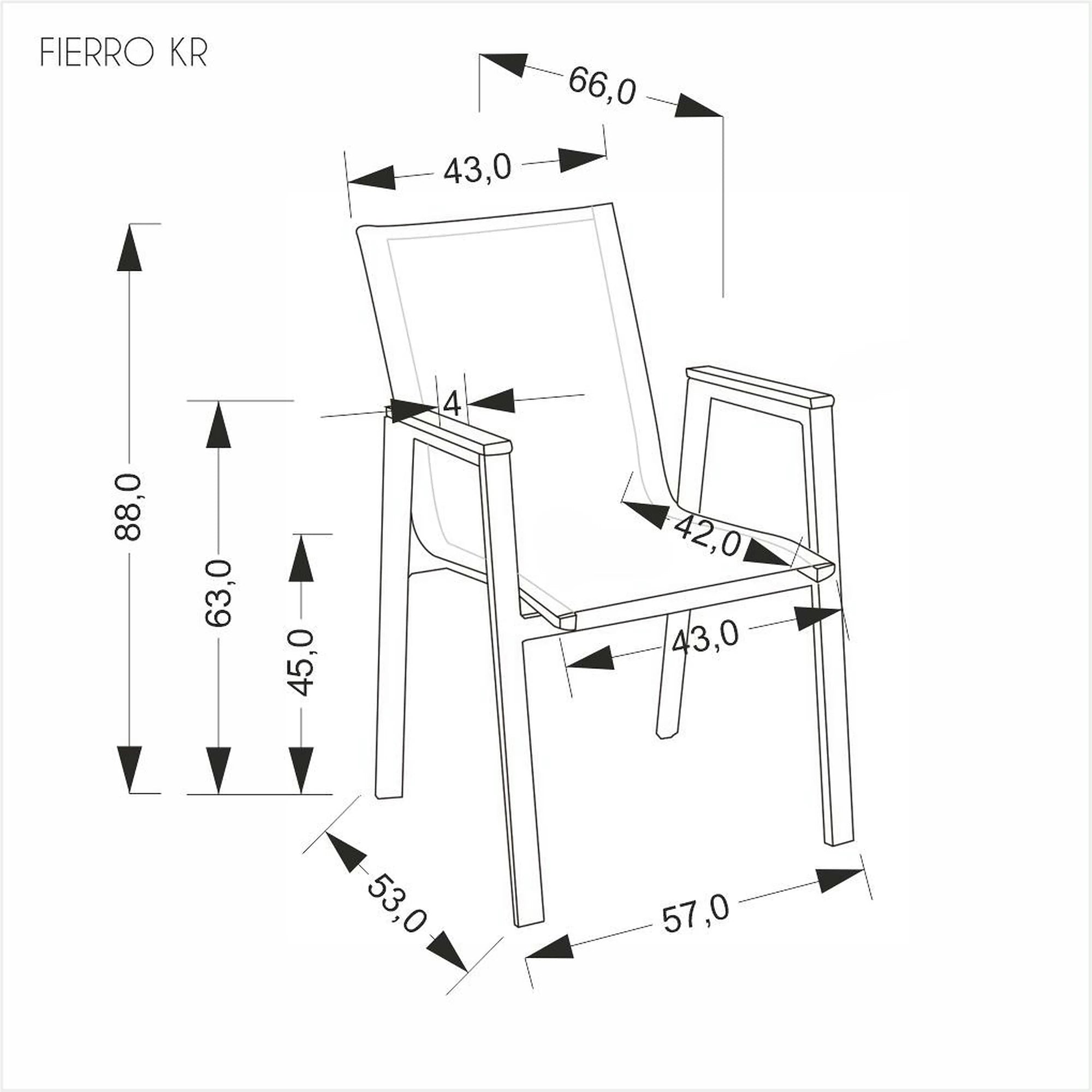 Scaun FIERRO, gri/negru, plasa/metal, 57x66x88 cm