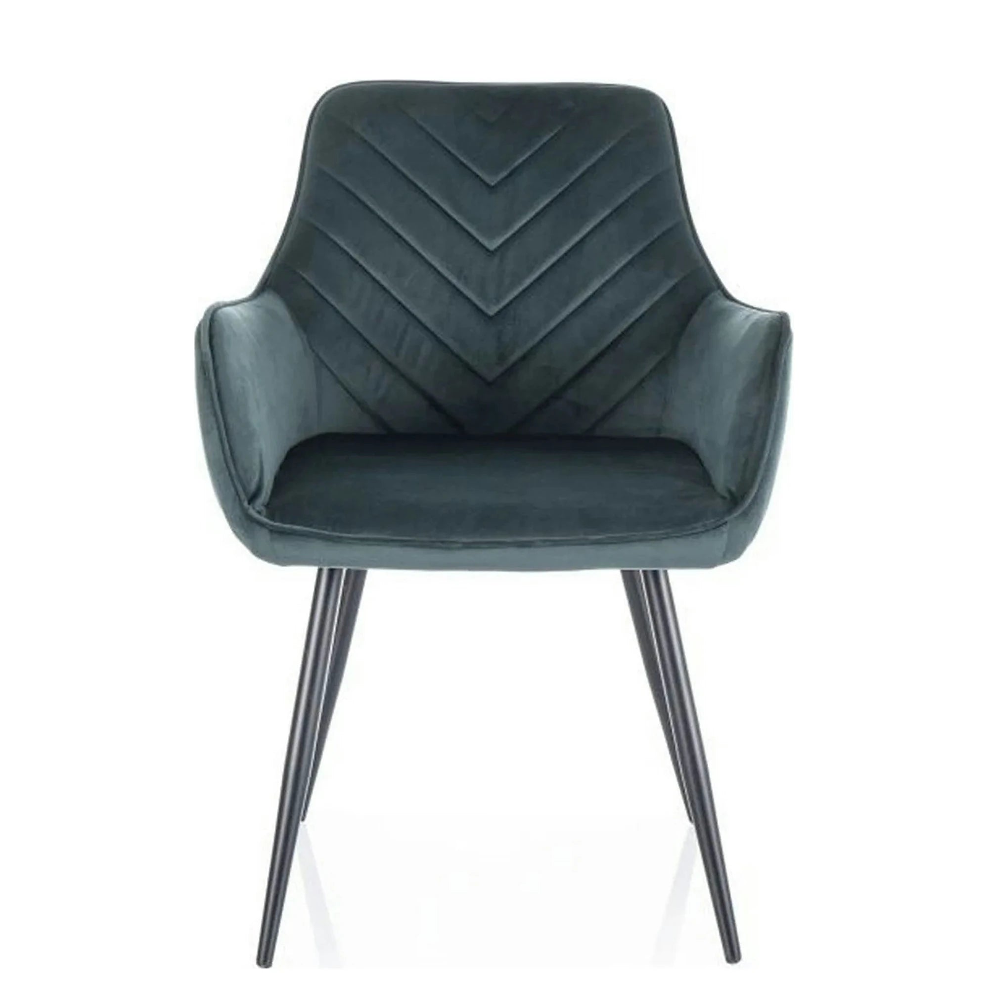 Scaun FIG, verde/negru, stofa catifelata/metal, 57x47x85 cm