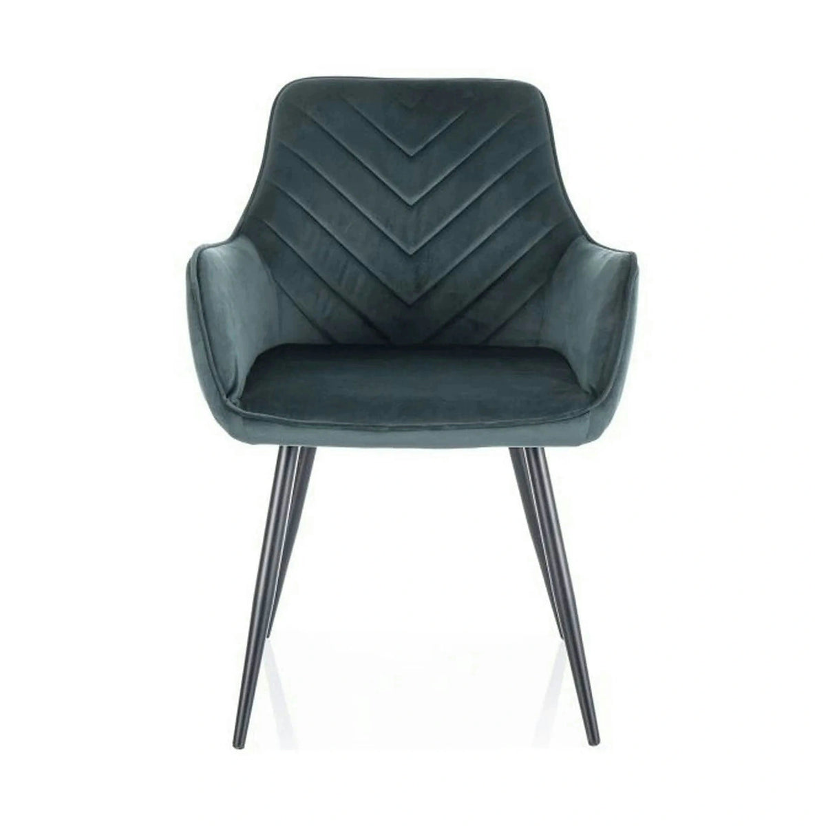 Scaun FIG, verde/negru, stofa catifelata/metal, 57x47x85 cm