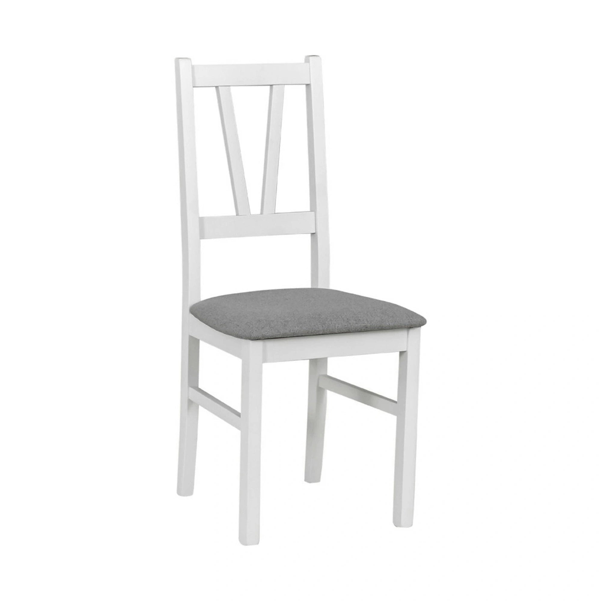 Scaun FILO, alb/gri, stofa clasica/lemn, 43x50x94 cm