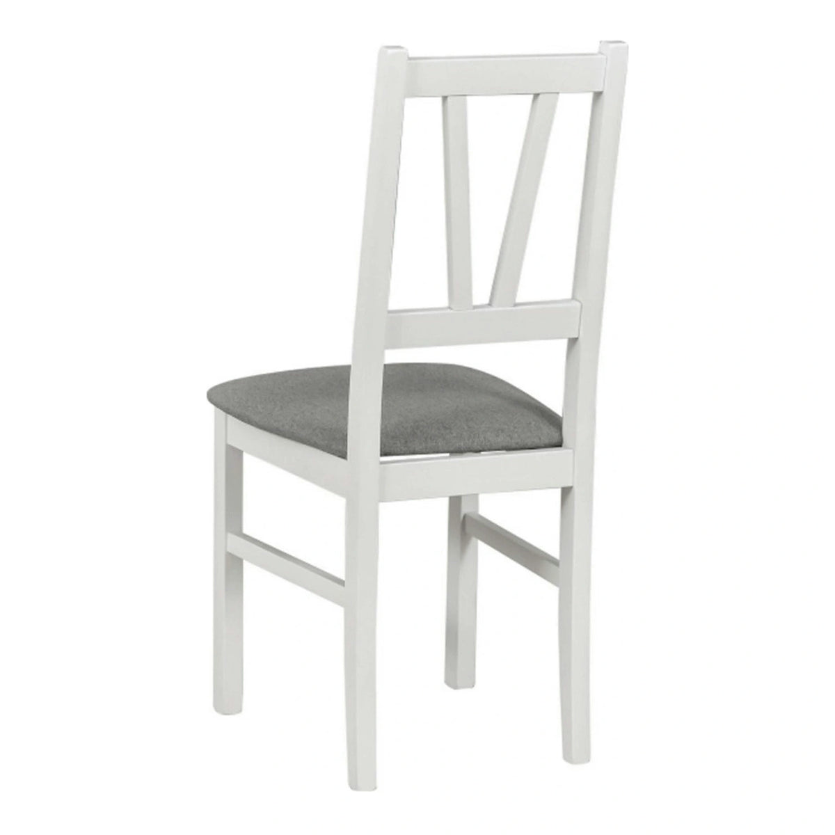 Scaun FILO, alb/gri, stofa clasica/lemn, 43x50x94 cm