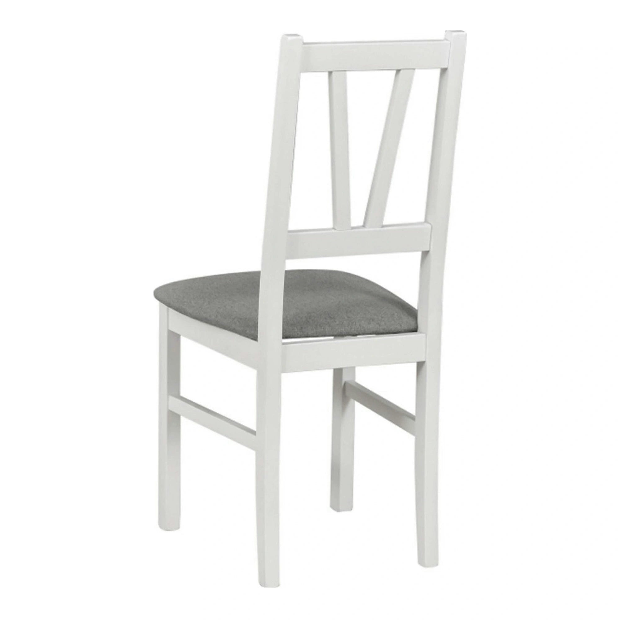 Scaun FILO, alb/gri, stofa clasica/lemn, 43x50x94 cm