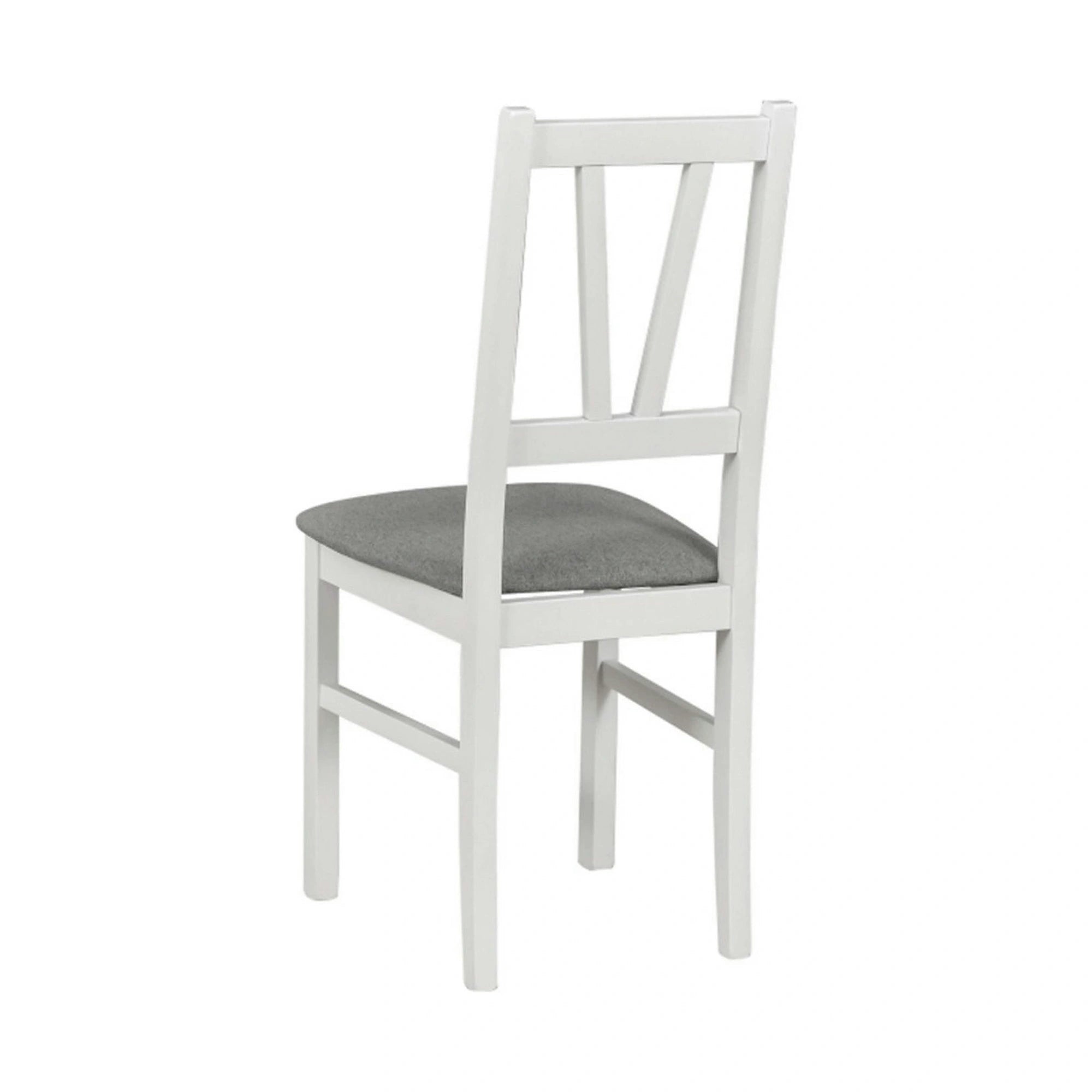 Scaun FILO, alb/gri, stofa clasica/lemn, 43x50x94 cm