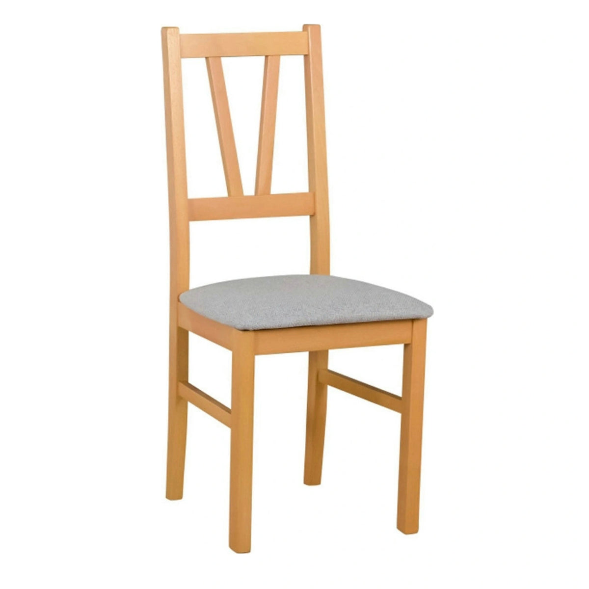 Scaun FILO, stejar auriu/gri, stofa clasica/lemn, 43x50x94 cm
