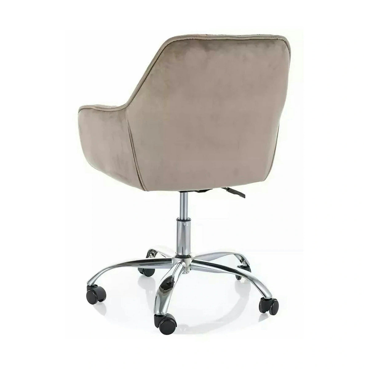 Scaun fotoliu birou Q-190, bej inchis - Bluvel 40/crom, stofa catifelata/metal, 60x44x80/91 cm