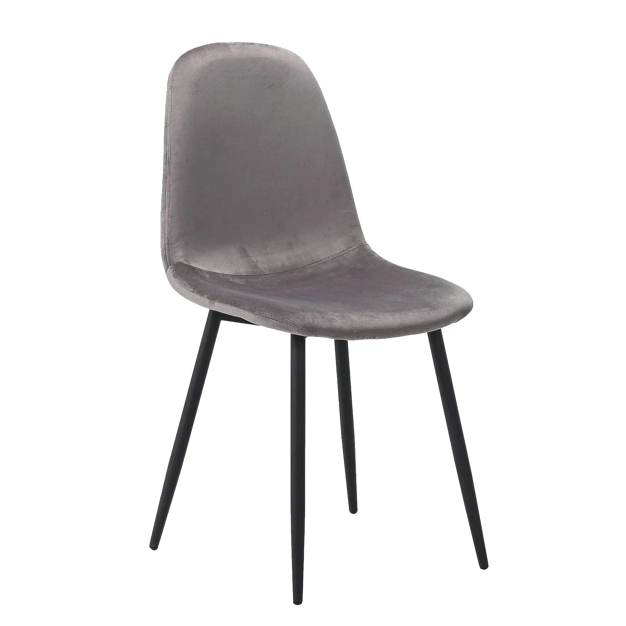 Scaun FOX, negru/gri, stofa catifelata/metal, 44x39x86 cm