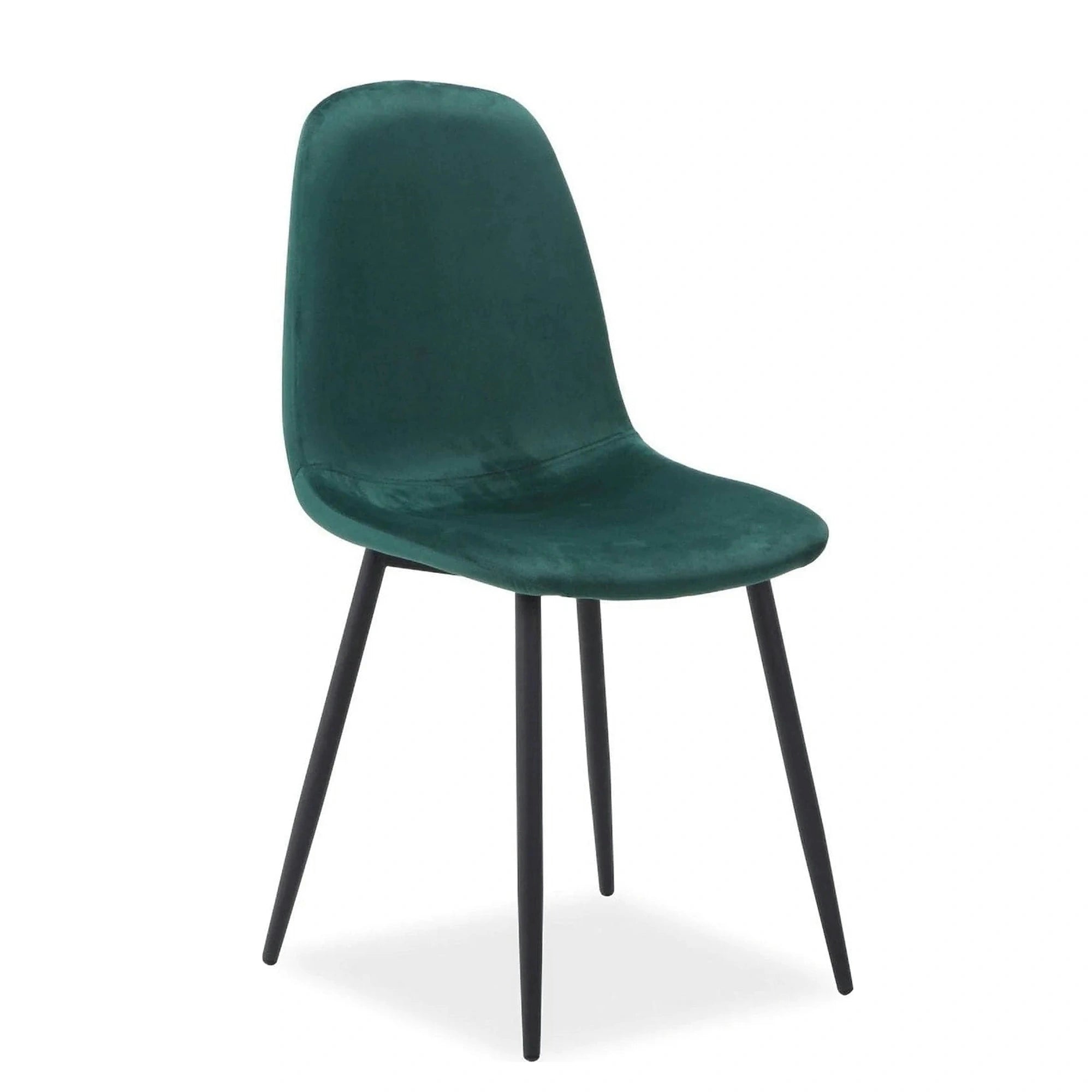 Scaun FOX, verde/negru, stofa catifelata/metal, 44x39x86 cm