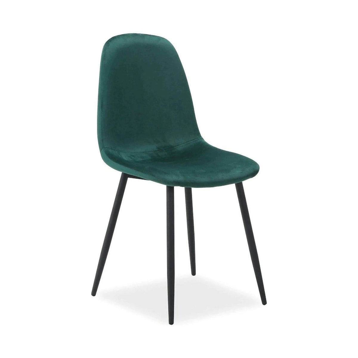 Scaun FOX, verde/negru, stofa catifelata/metal, 44x39x86 cm