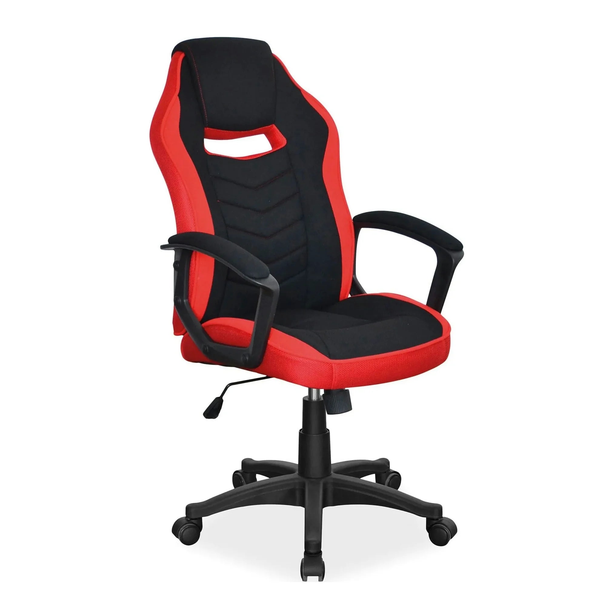 Scaun gaming CAMARO, negru/rosu, material textil, 59x49x106/116 cm