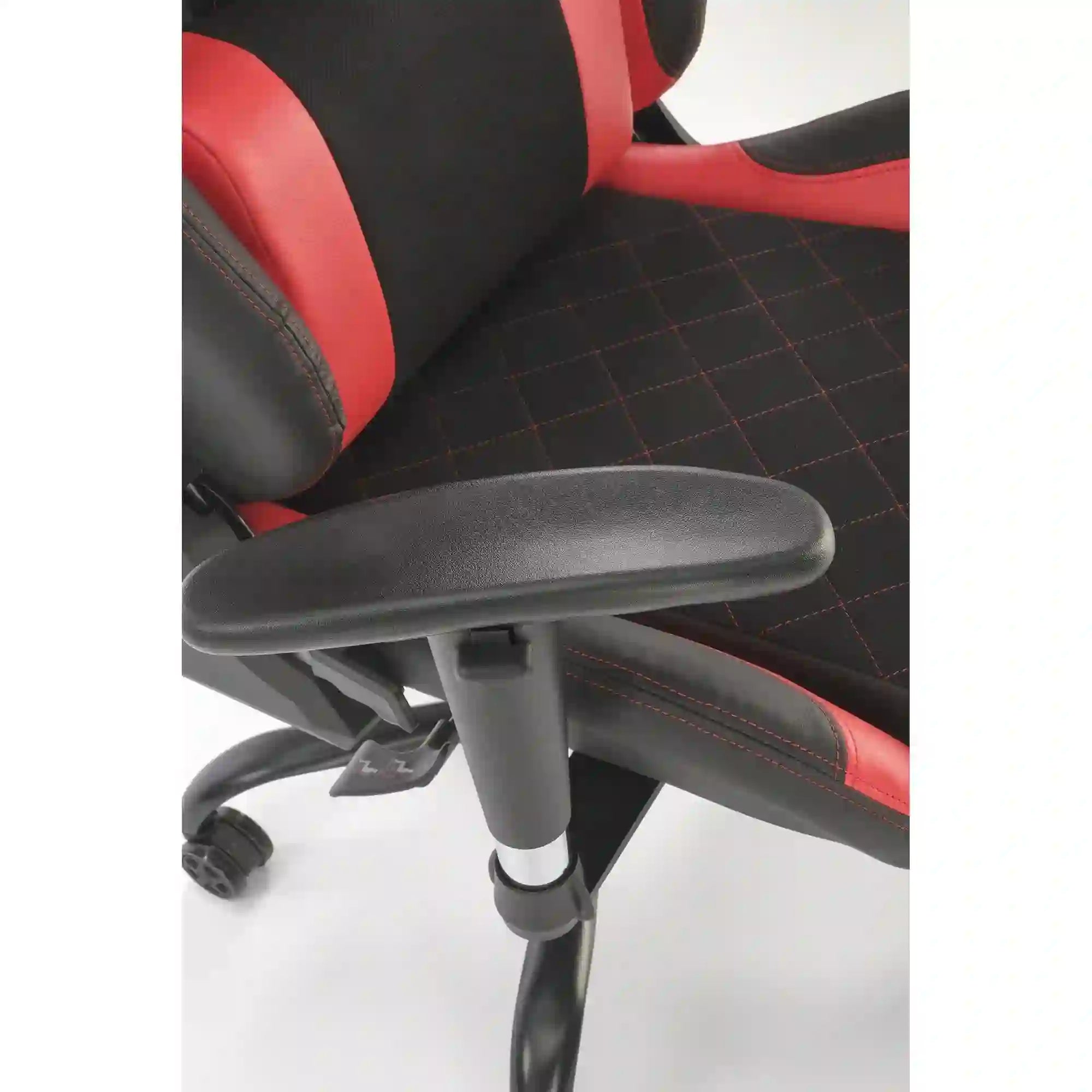 Scaun gaming DRAKE, rosu/negru, stofa, 69x62x127/134 cm