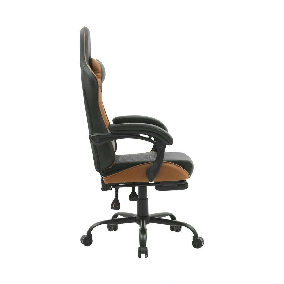 Scaun gaming G-TURBO, negru/maro, piele ecologica/metal, 65x64x125/135 cm