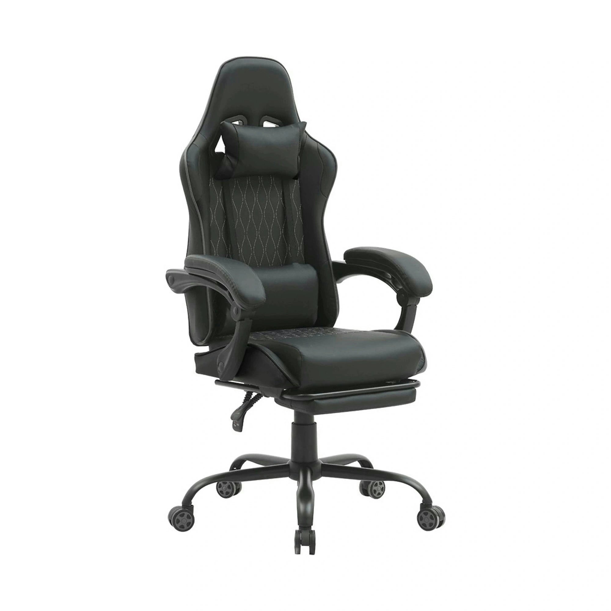 Scaun gaming G-TURBO, negru, piele ecologica/metal, 65x64x125/135 cm