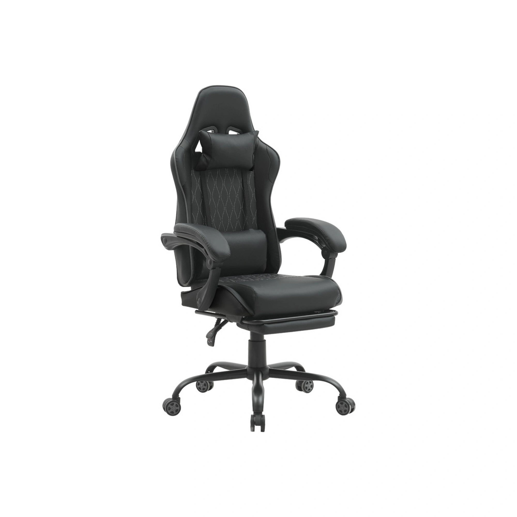 Scaun gaming G-TURBO, negru, piele ecologica/metal, 65x64x125/135 cm